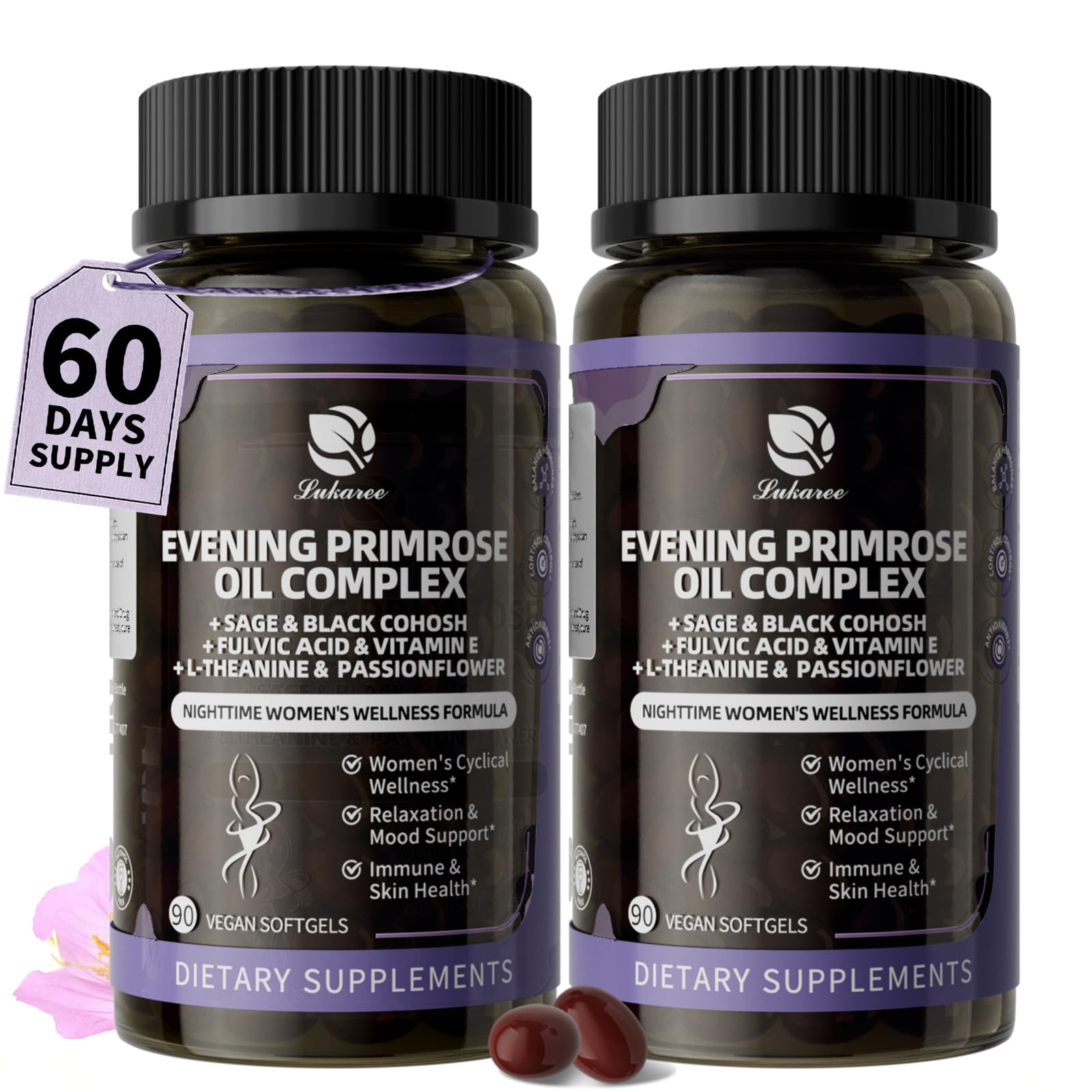 Lukaree Evening Primrose Oil Complex for Women Softgels 180 Count