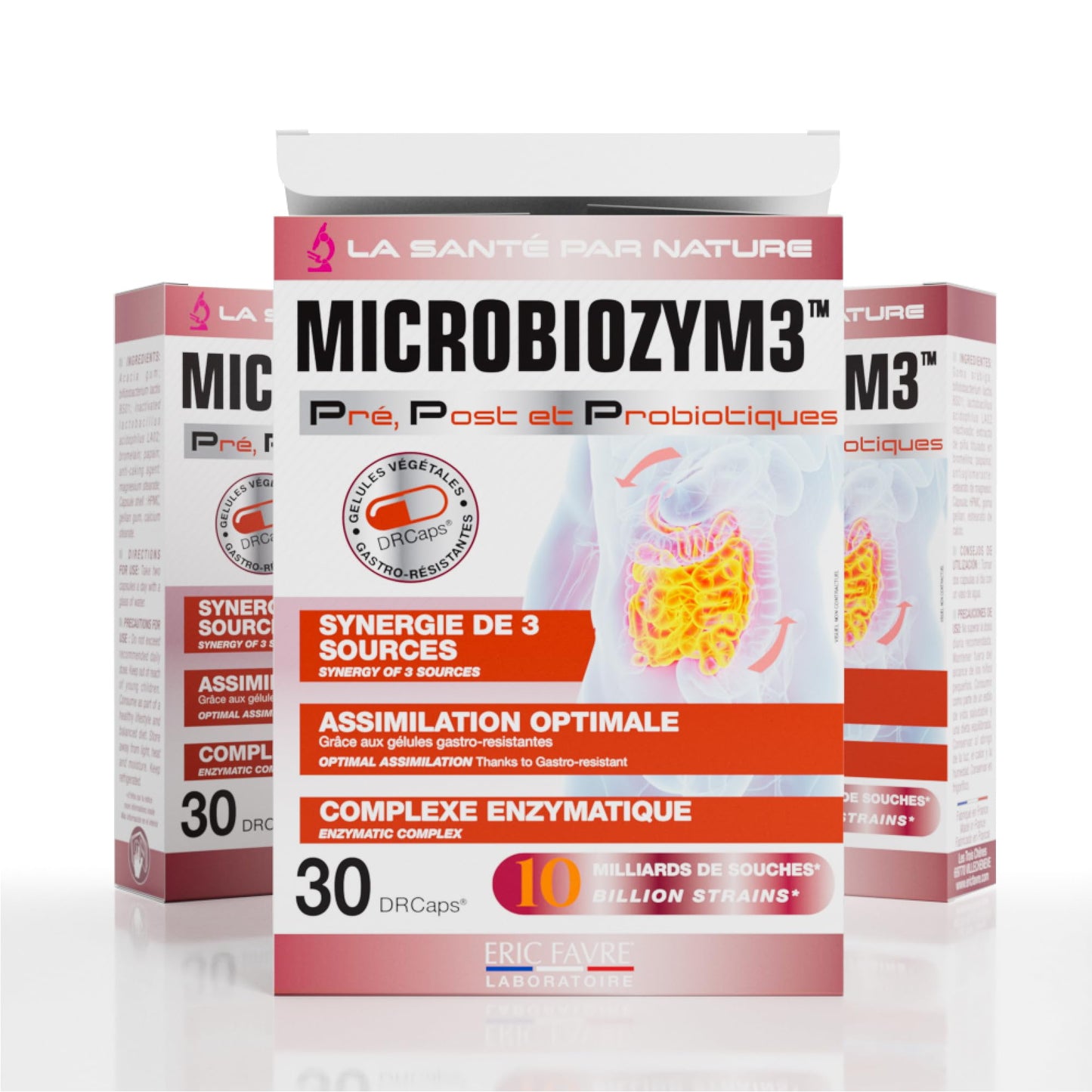 ERIC FAVRE Probiotics for Women Digestive Health – Triple Action with Prebiotics and Postbiotics, Reduces Bloating & Gas – Vegan Probiotic Capsules, 30 Capsules