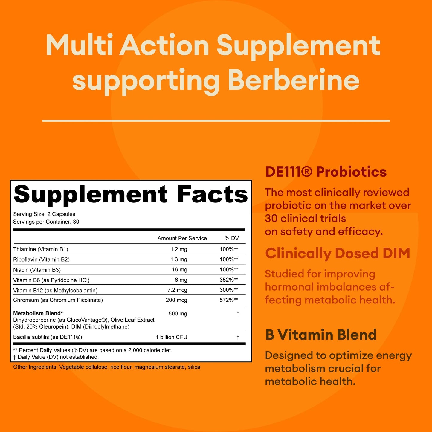 GoldenRoot Berberine Advanced Absorption Formula 200mg Dihydroberberine 5X Improved Absorption, DIM, Chromium Picolinate and DE111 Probiotics for Digestive Support, Vegan Friendly, 60 Capsules