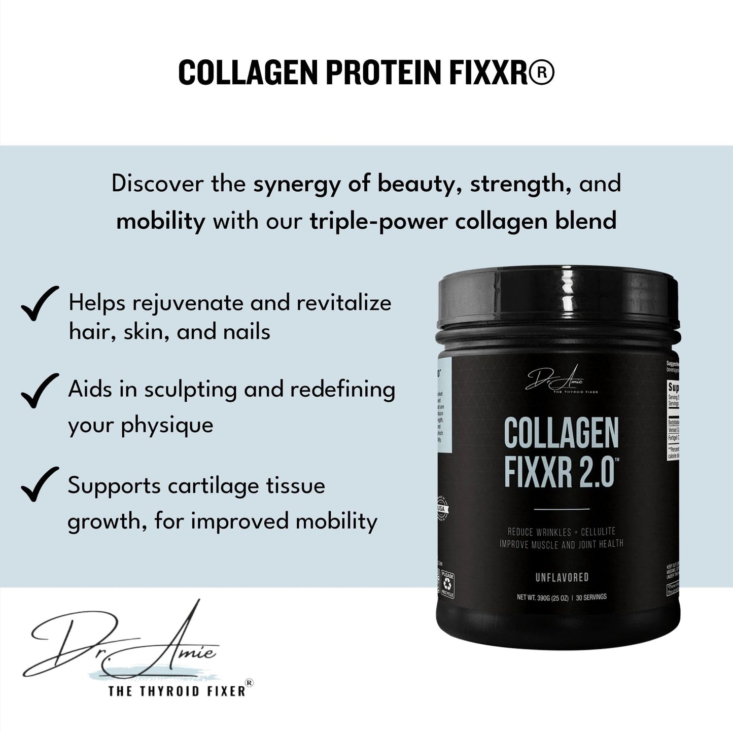 Fixxr Collagen 2.0 by Dr. Amie Powder 25 Servings