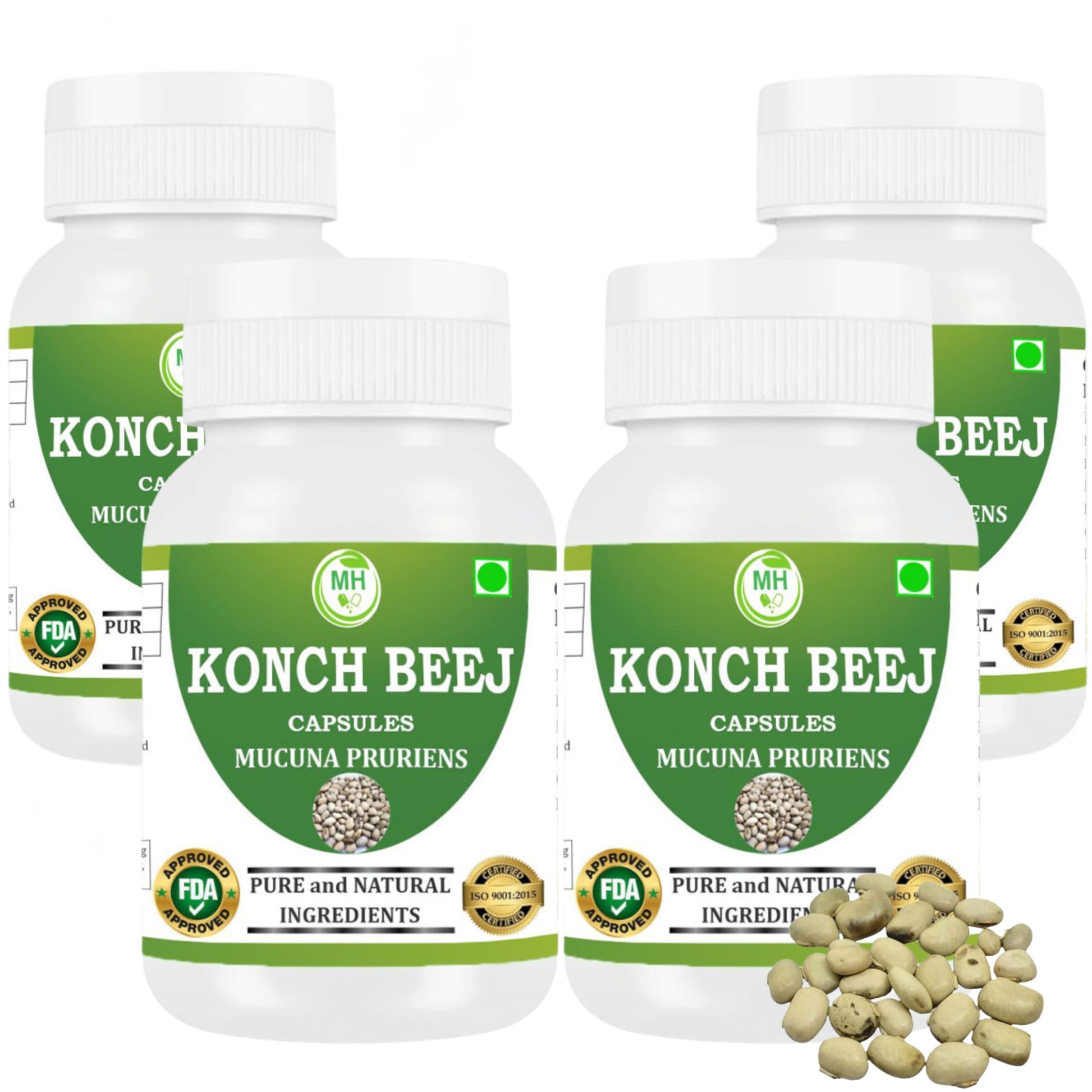 Morsan Healthcare Kaunch Beej Capsules, Mucuna pruriens, 240 Count