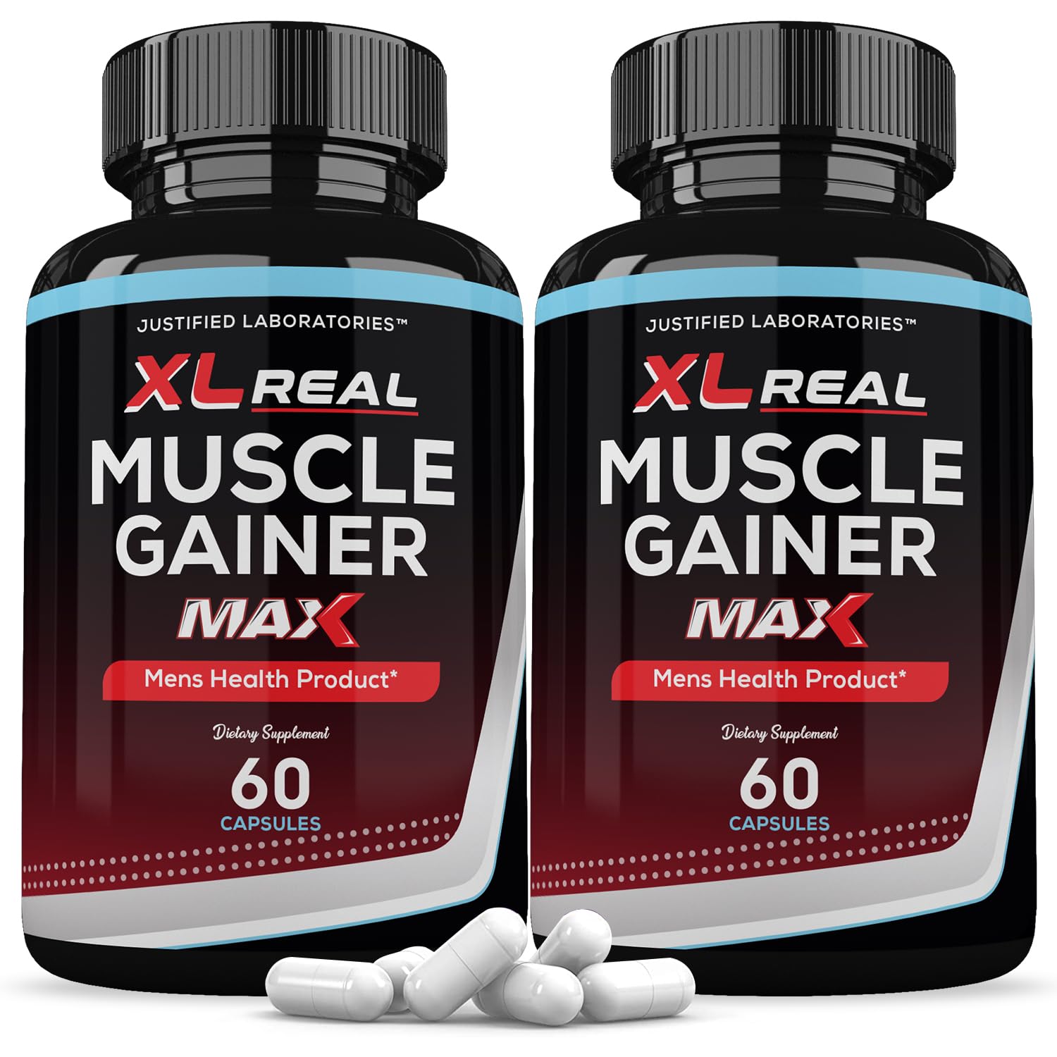 Justified Laboratories XL Real Muscle Gainer Max 1600MG Advanced Men's Health Formula 120 Capsules