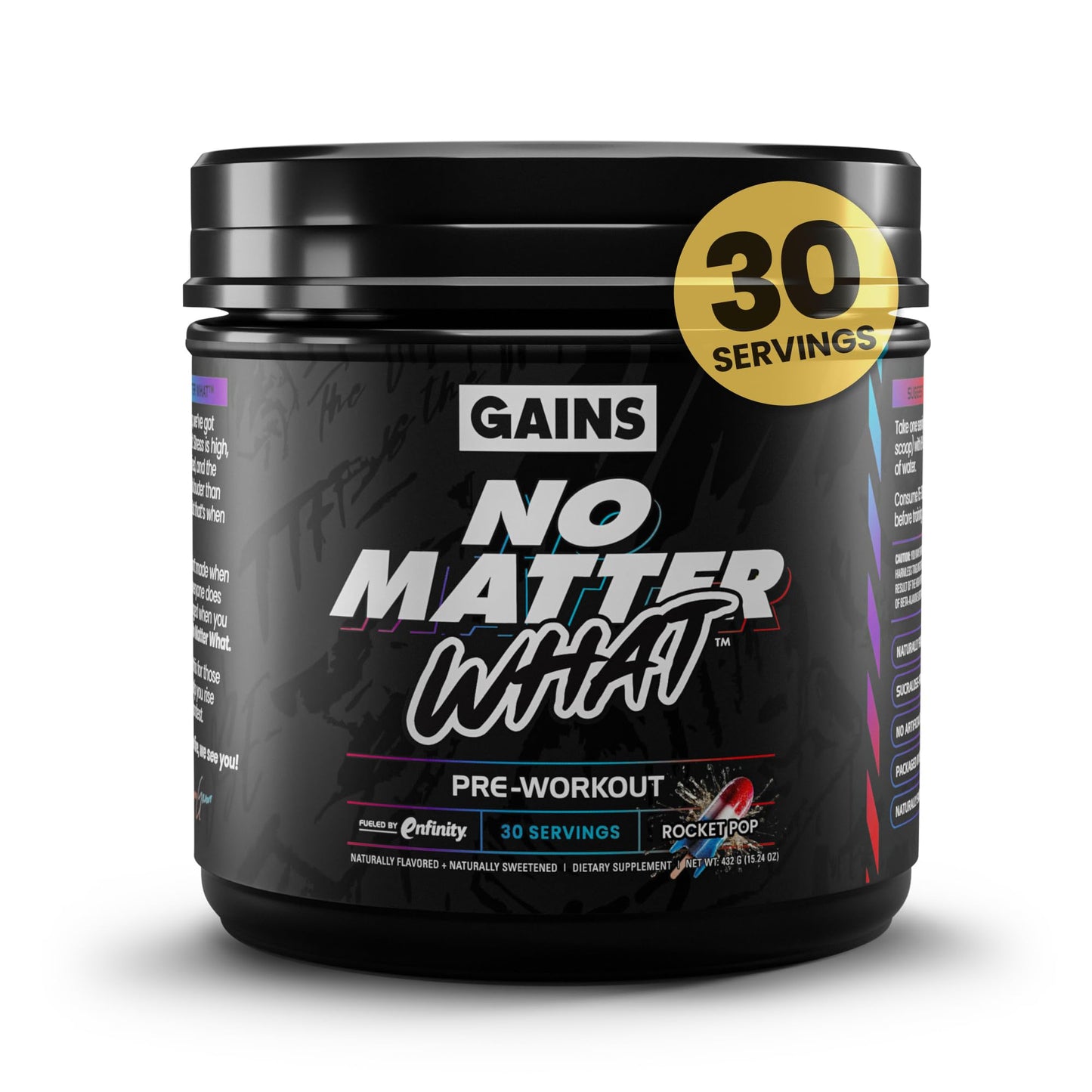 Gains in Bulk No Matter What Pre Workout Powder, 14.28 oz