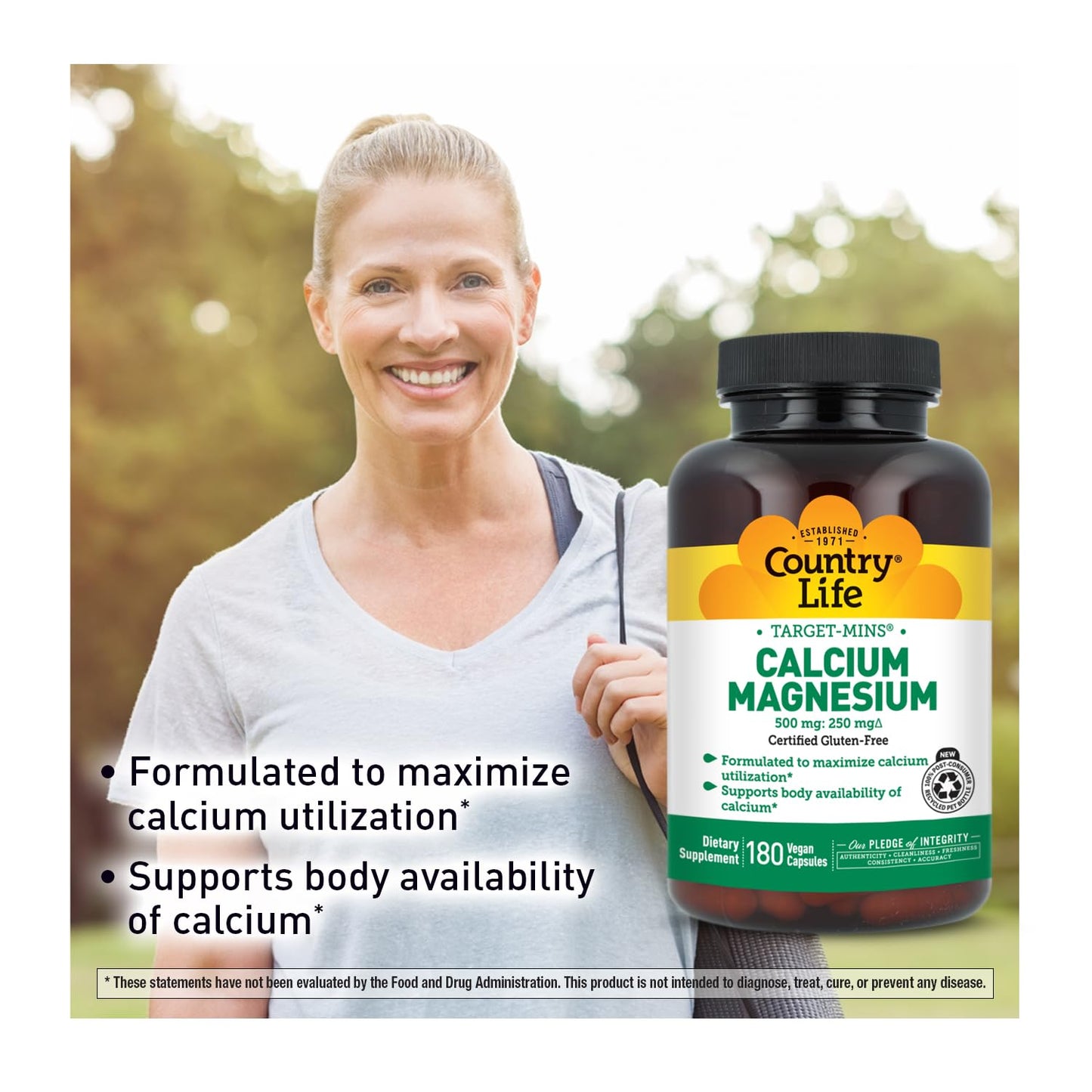 Country Life Target-Mins Calcium Magnesium Complex Capsule 180 Count