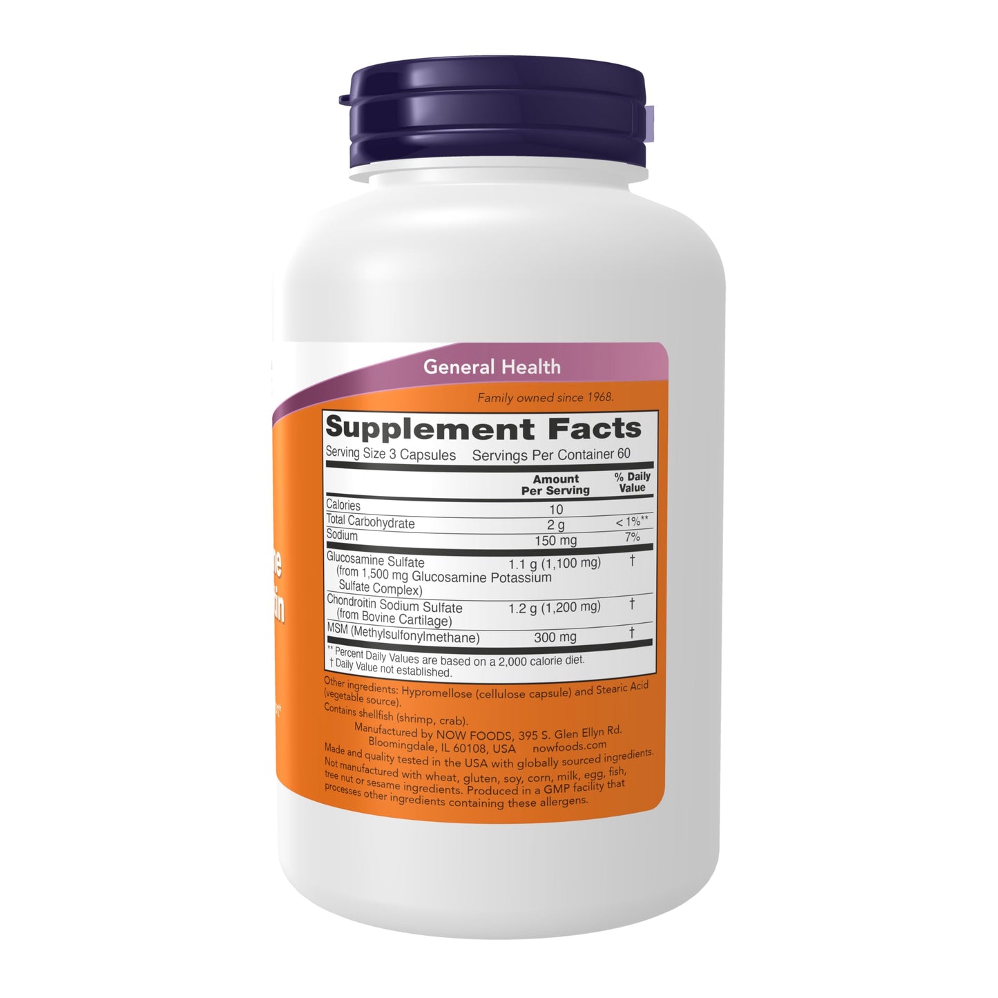 NOW Foods Glucosamine & Chondroitin with MSM Capsules, 180