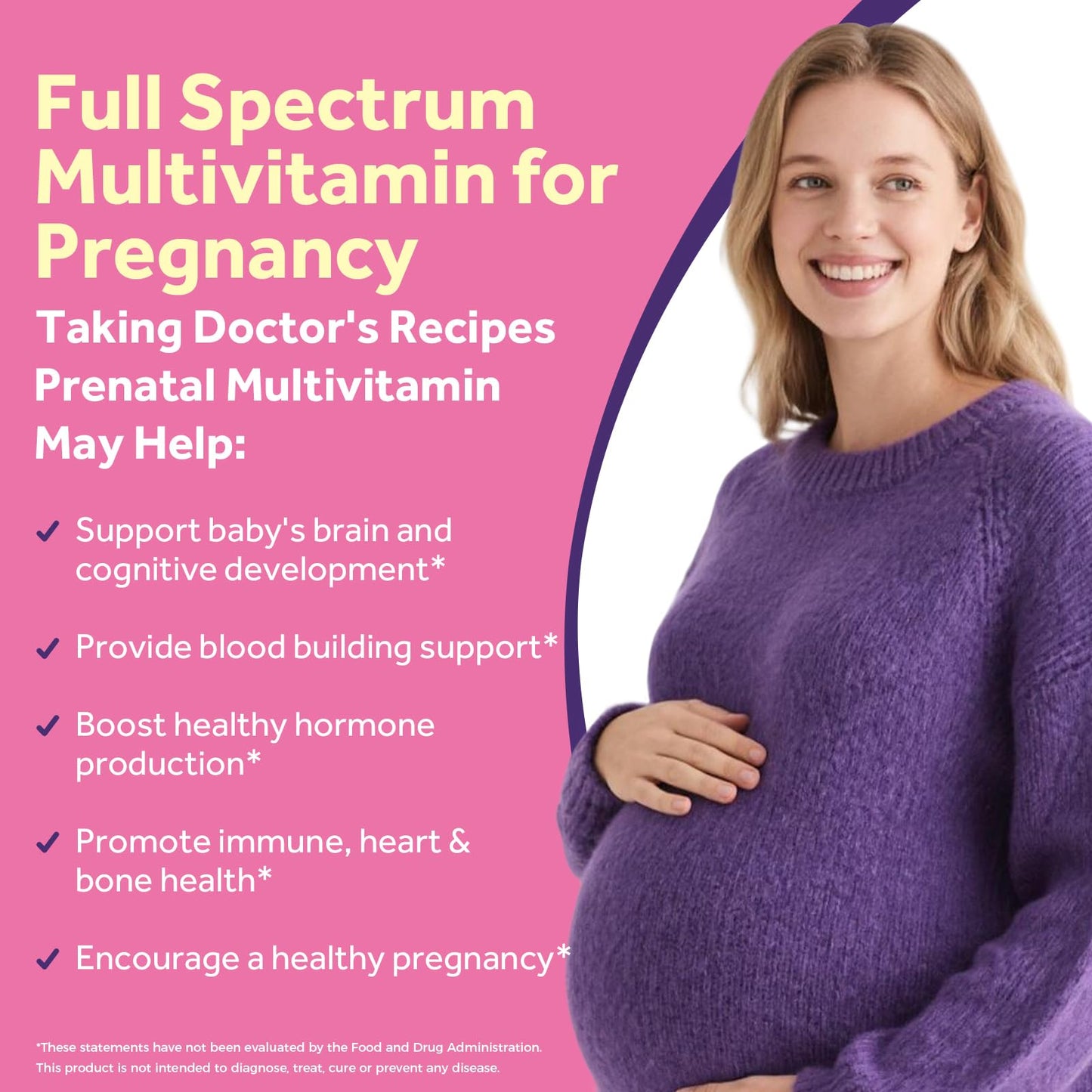 Doctor's Recipes Prenatal Multivitamin with DHA & Folate (L-5-MTHF) for Expecting & Planning Moms, 60 Softgels