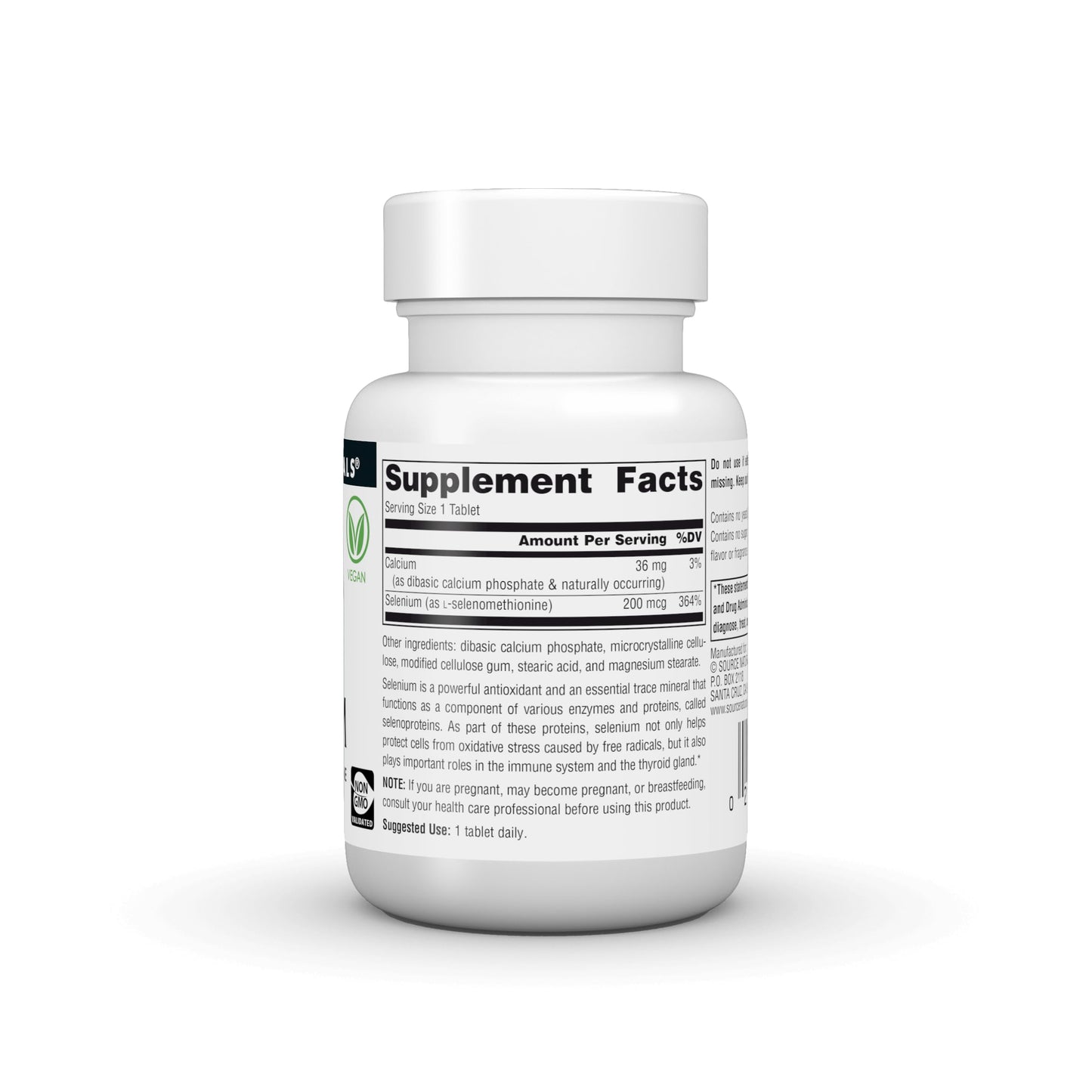 Source Naturals Yeast Free Selenium from L-Selenomethionine 200 mcg, Non-GMO Validated, 120 Tablets
