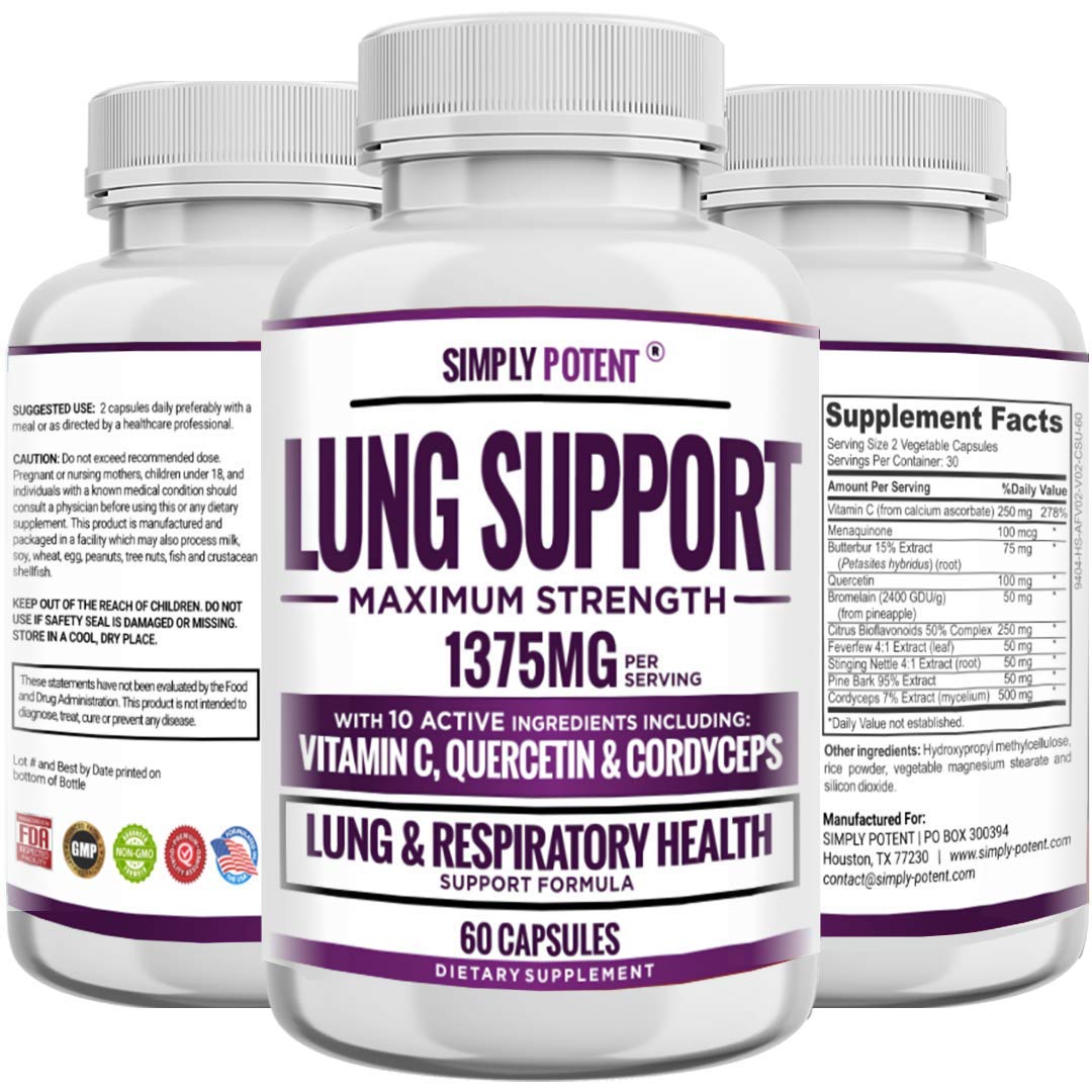 Simply Potent Lung Support Supplement Capsule 60 Count