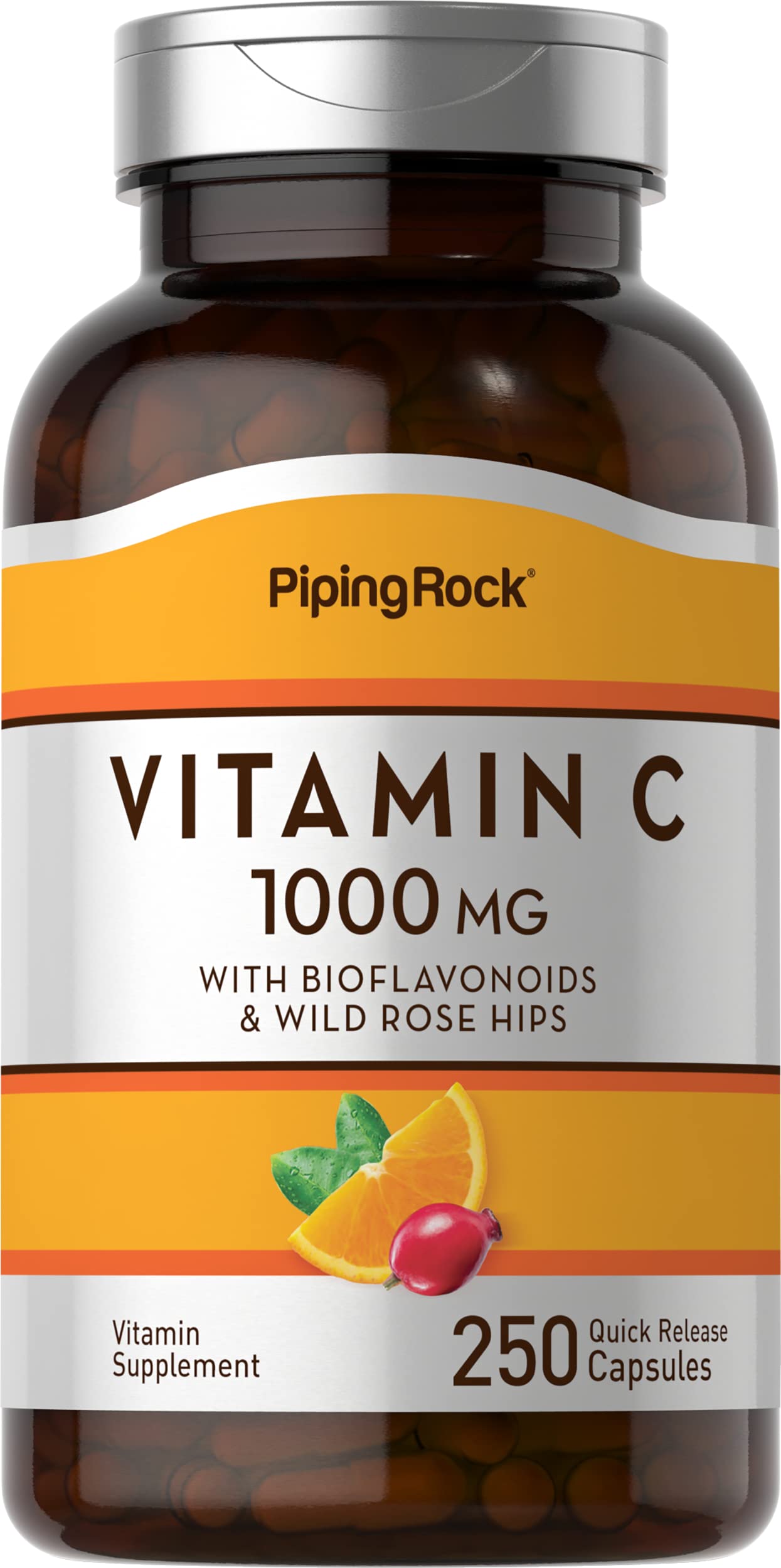Piping Rock Vitamin C 1000mg Capsules, 250 Count