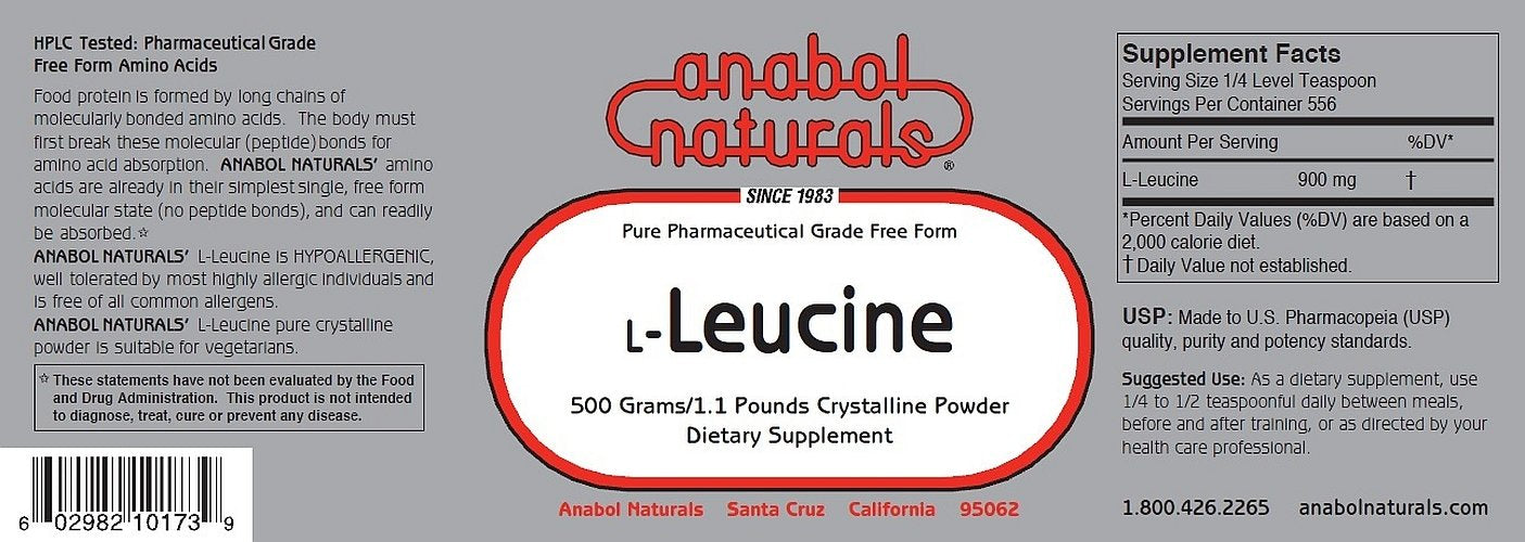 Anabol Naturals L-Leucine Free Form Crystalline Powder 17.637 oz