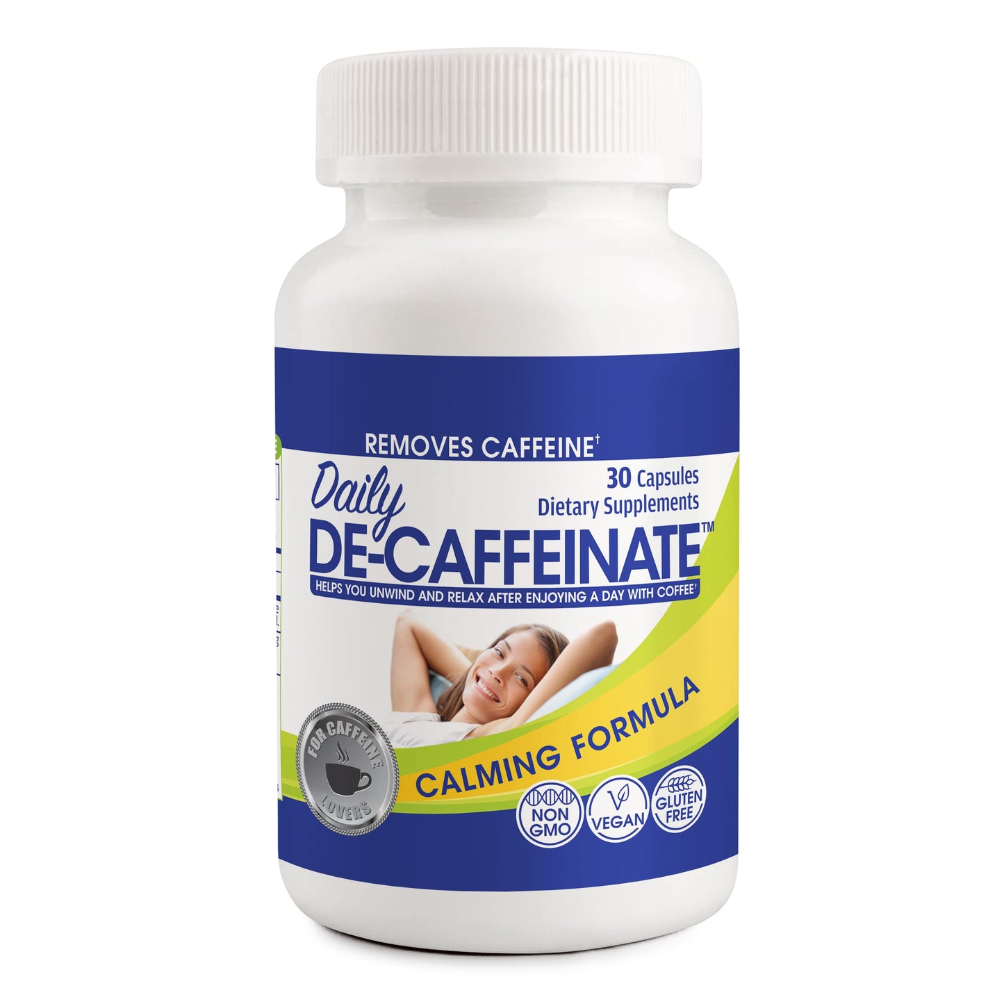 RUTA Daily De-Caffeinate: Advanced Caffeine Eliminator Supplement – Natural Acting Non-Addictive Formula that Supports Relaxation and Deep, Restful Sleep Capsule, 30 Count