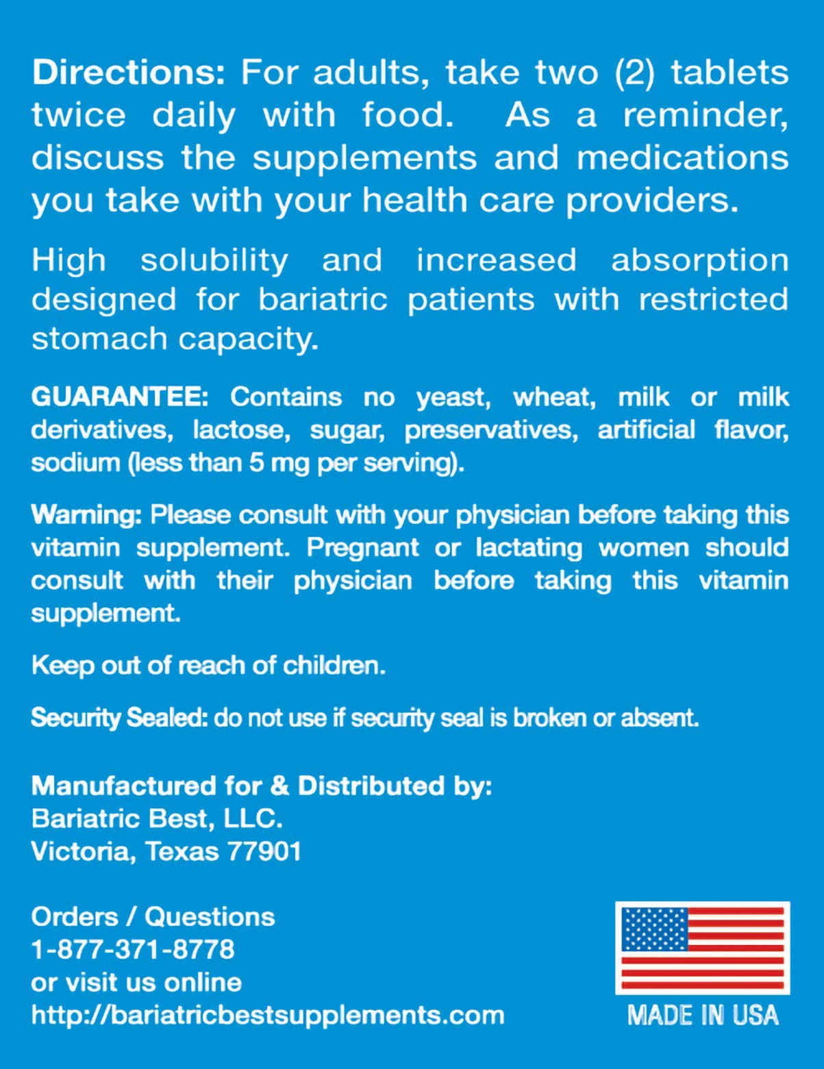 Bariatric Best Calcium Citrate with Vitamin D3 600mg Tablet, 120 Tablets