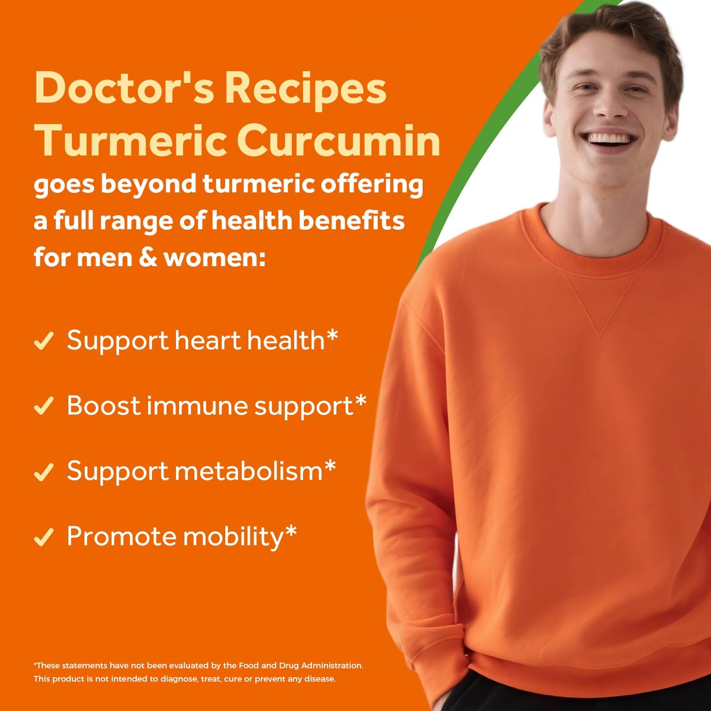 Doctor's Recipes Turmeric Curcumin with BioPerine Black Pepper Capsule, 150 Capsules