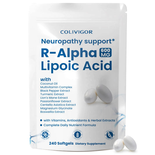 Colivigor R-Alpha Lipoic Acid 600mg Softgel, 240 Count