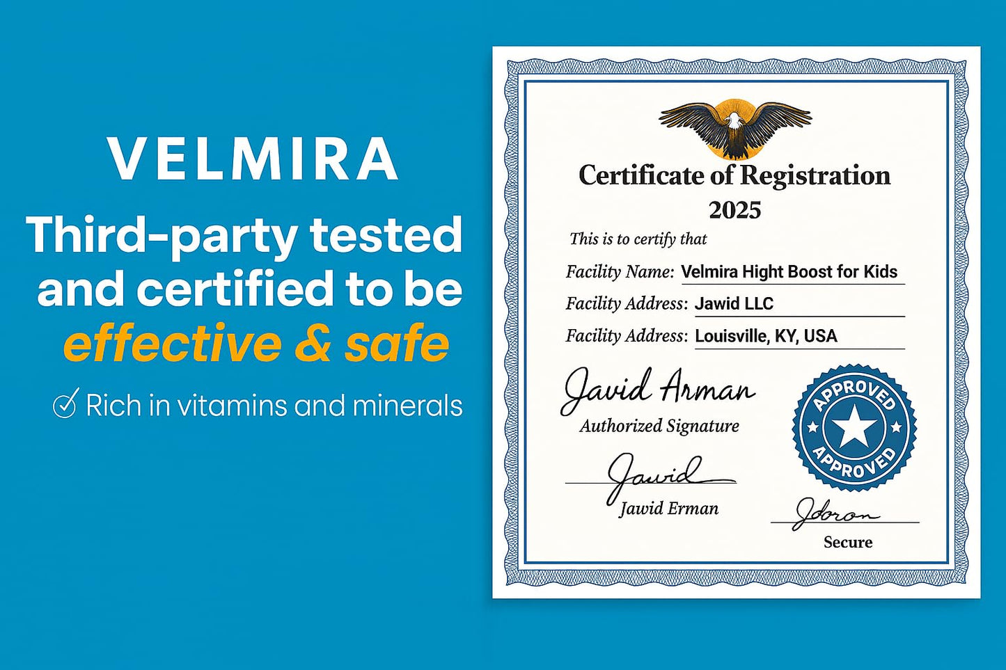 Velmira Heightener Gummies for Bone Health & Development Support – Essential Vitamins & Minerals, Easy-to-Chew Gummies for Kids, Teens & Adults (Ages 5+), 60 Gummies