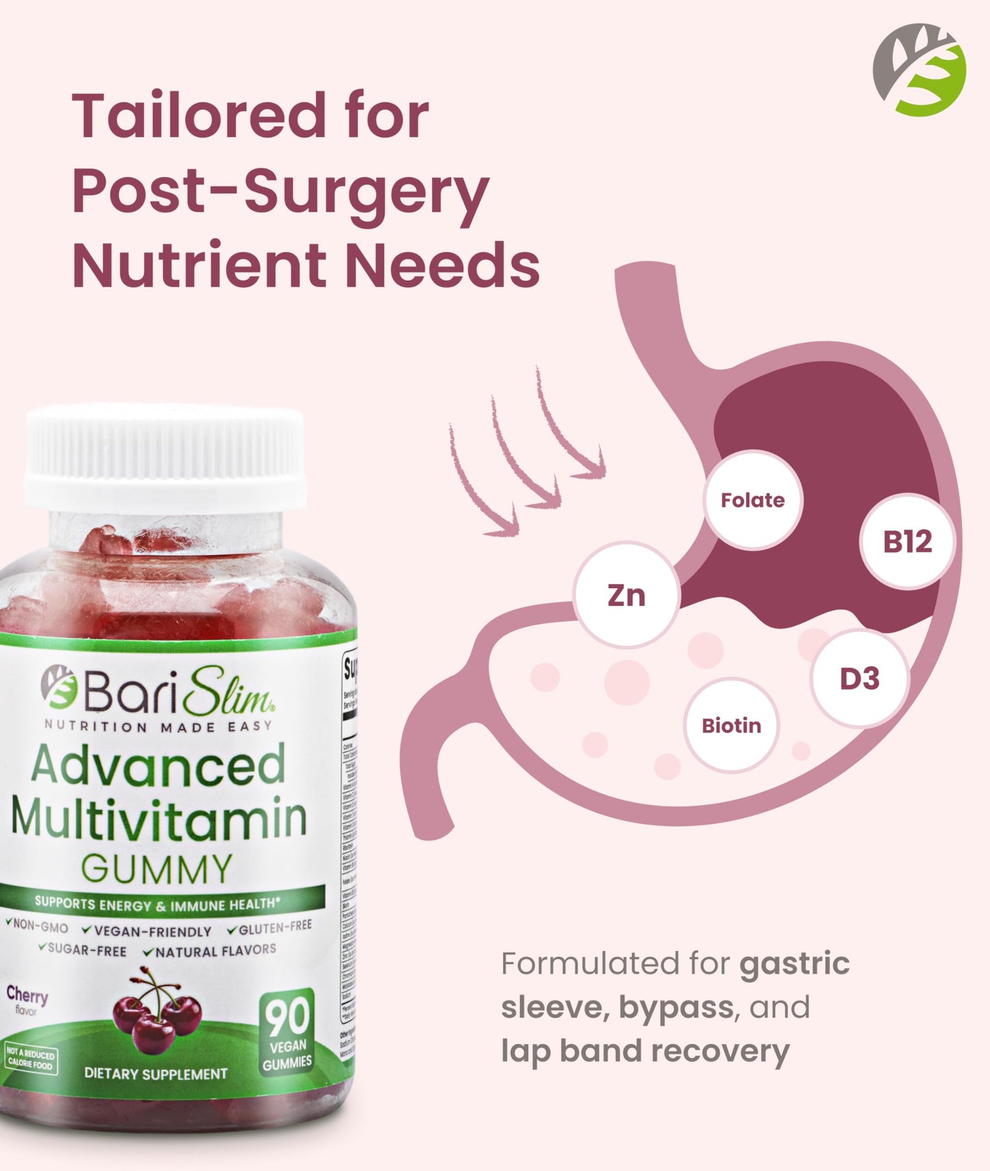 BariSlim Advanced Bariatric Multivitamin Gummies - 90 Count