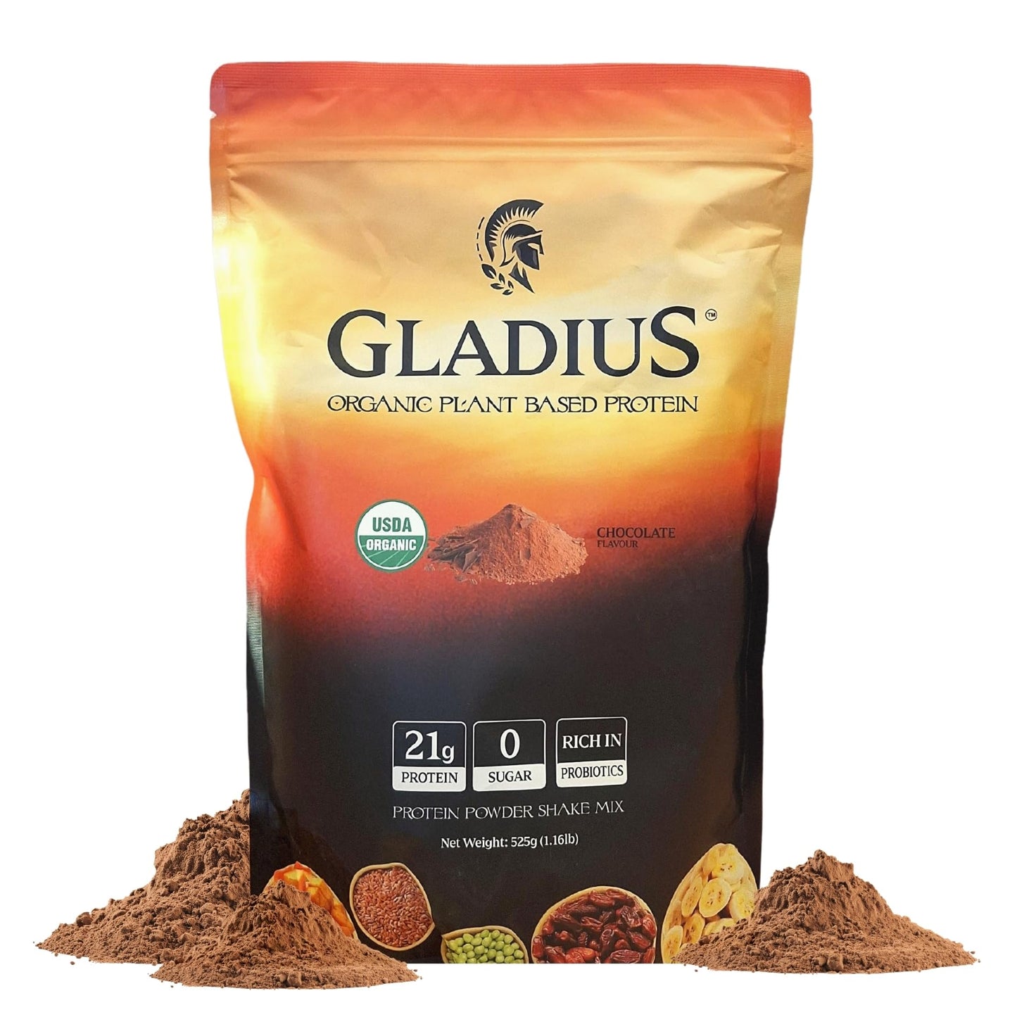 GLADIUS Organic Plant Based Protein Powder Chocolate 19 Servings