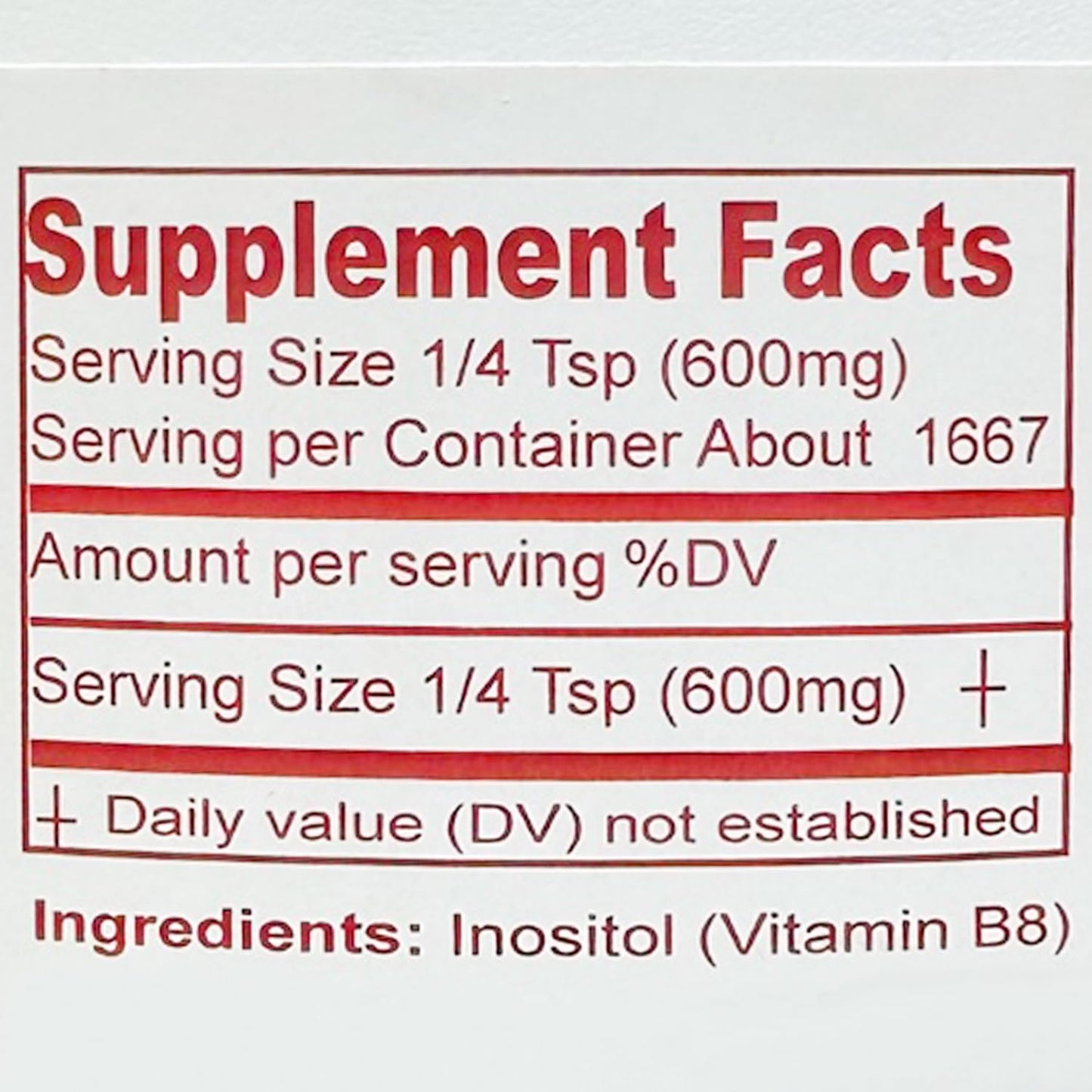 Unike Nutra Super Inositol Dietary Supplement Inositol (Vitamin B8) Powder, 48
