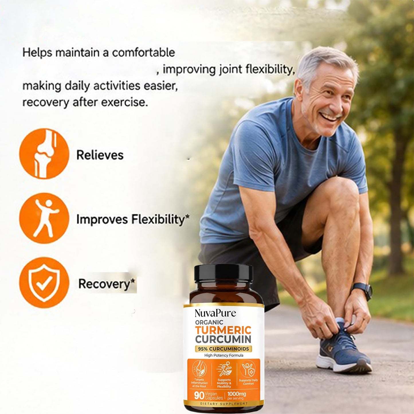 Obsessive Strips Nuvapure Turmeric with Black Pepper Turmeric Curcumin High Absorption Daily Joint and Immune Health Support Softgel 1 Count