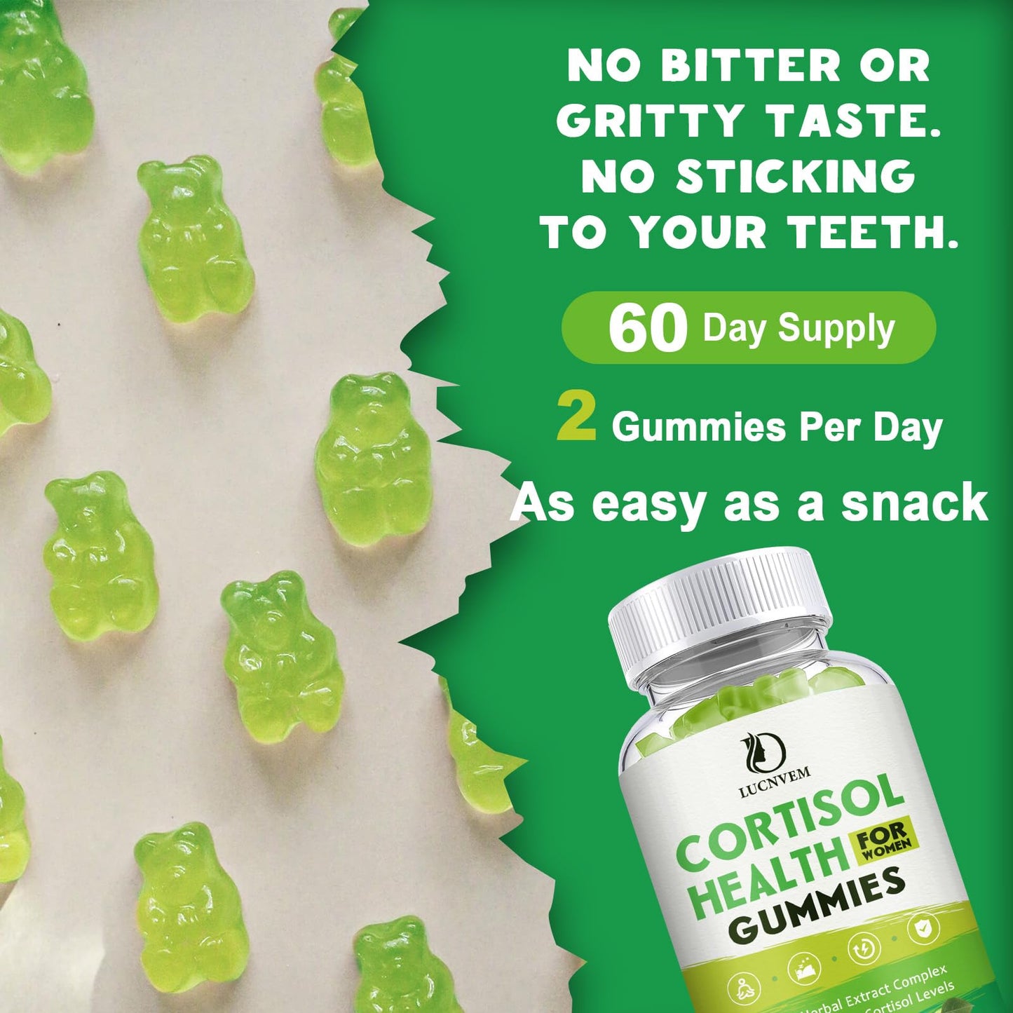 LUCNVEM Cortisol Supplements Gummies 120 Count