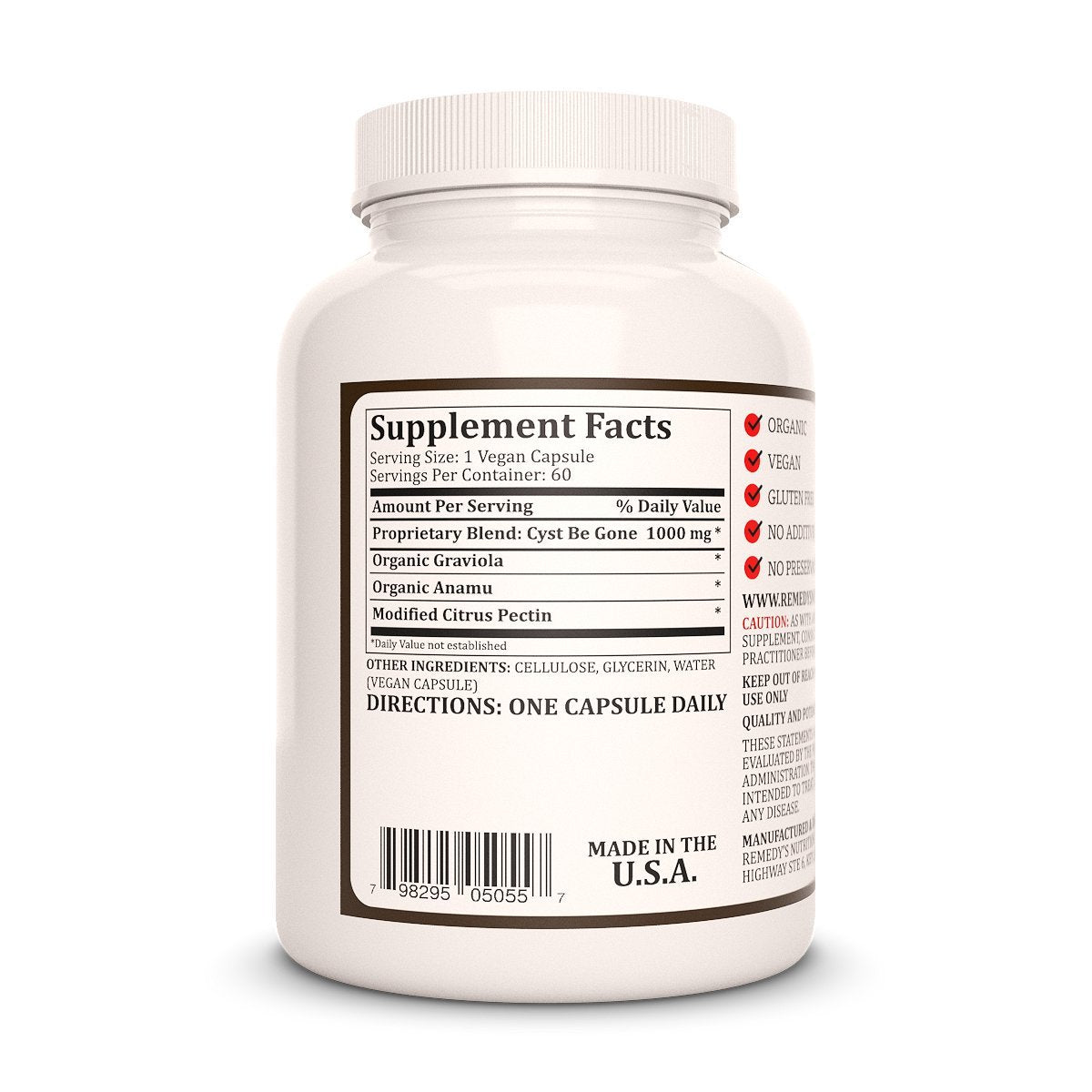 Remedy’s Nutrition Cyst Be Gone 60 Capsules