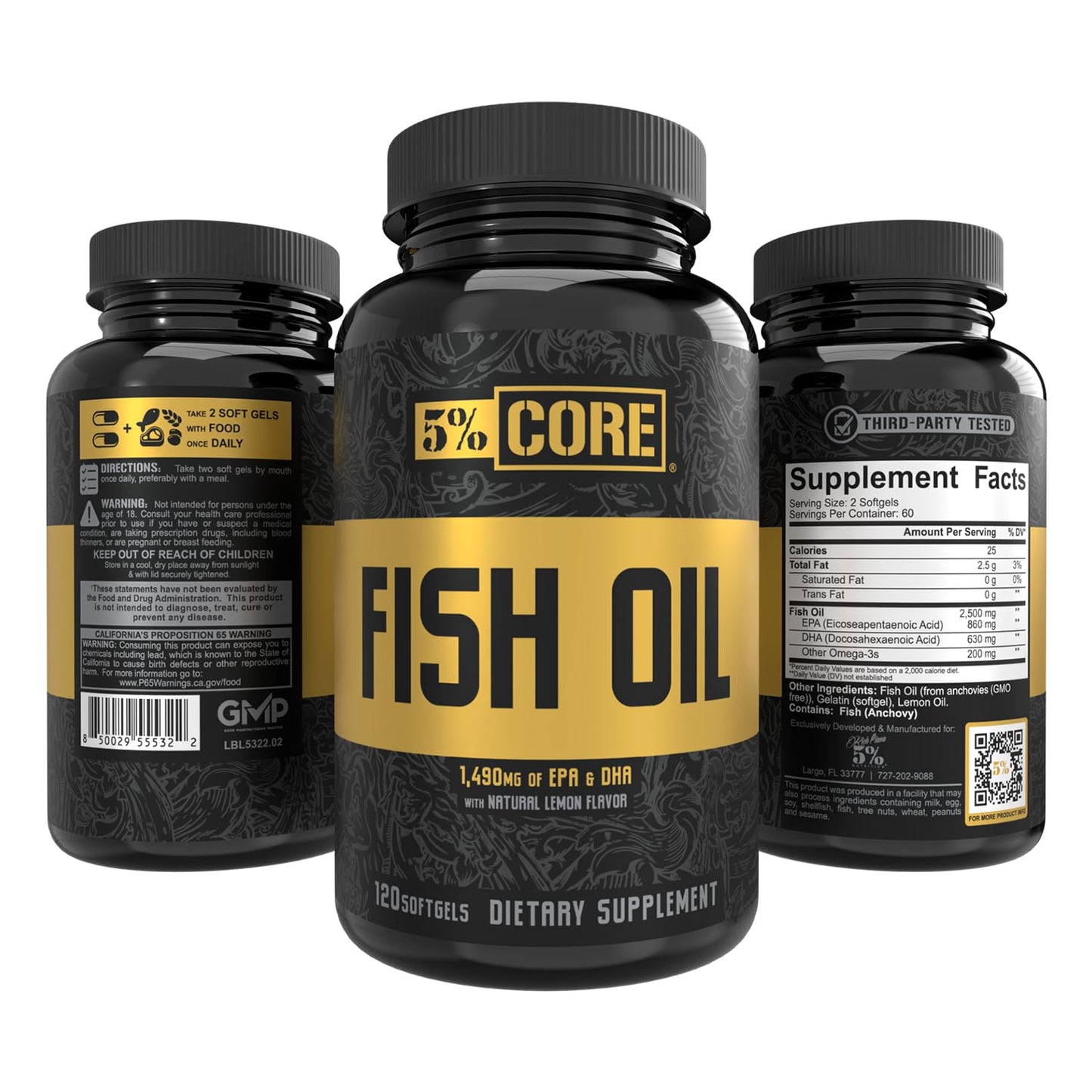5% Nutrition Core Fish Oil Supplement Capsule 120 Count
