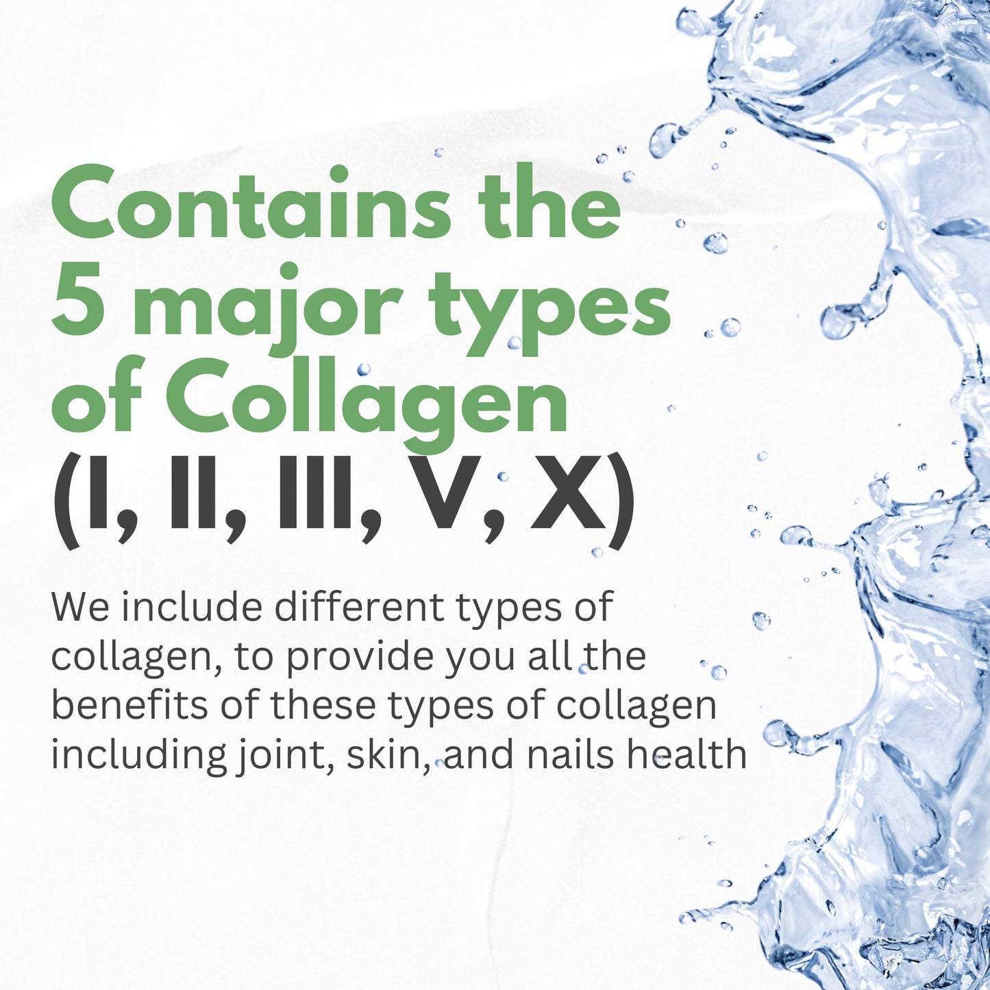 HCL Herbal Code Labs Collagen Peptides Powder with Vitamin C & Hyaluronic Acid - Hydrolyzed Multi Type I, II, III, V, X - Skin Hair Supplement, 1 oz