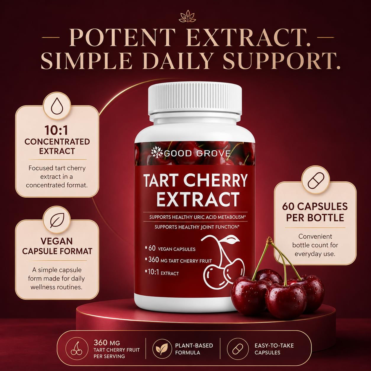 Edenvia Good Grove Tart Cherry Extract 60 Capsules