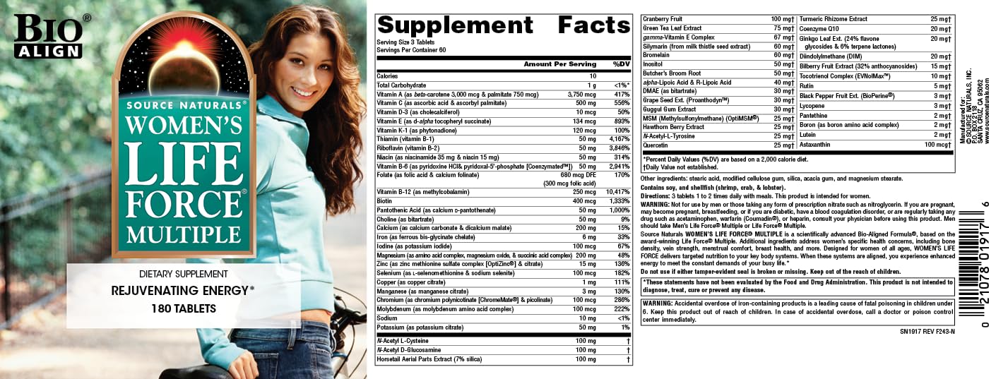 Source Naturals Women's Life Force Multiple 180 Tablets