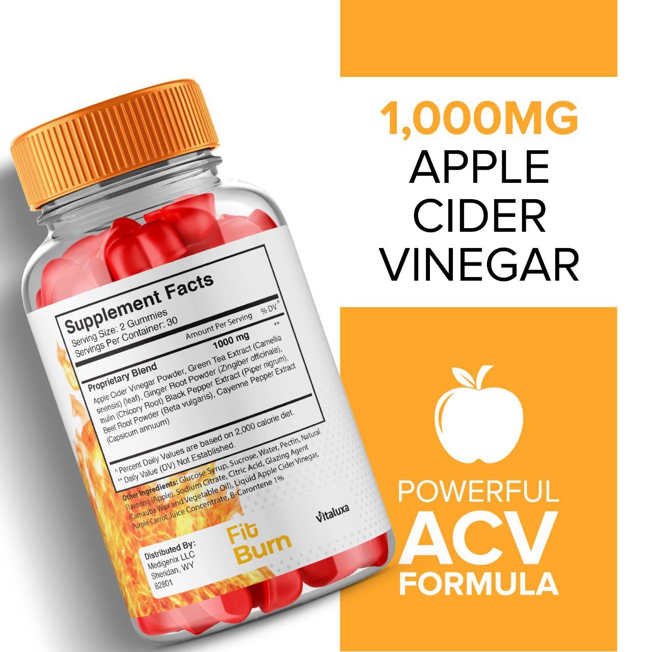 Vitaluxa Fit Burn Gummies 180 Count