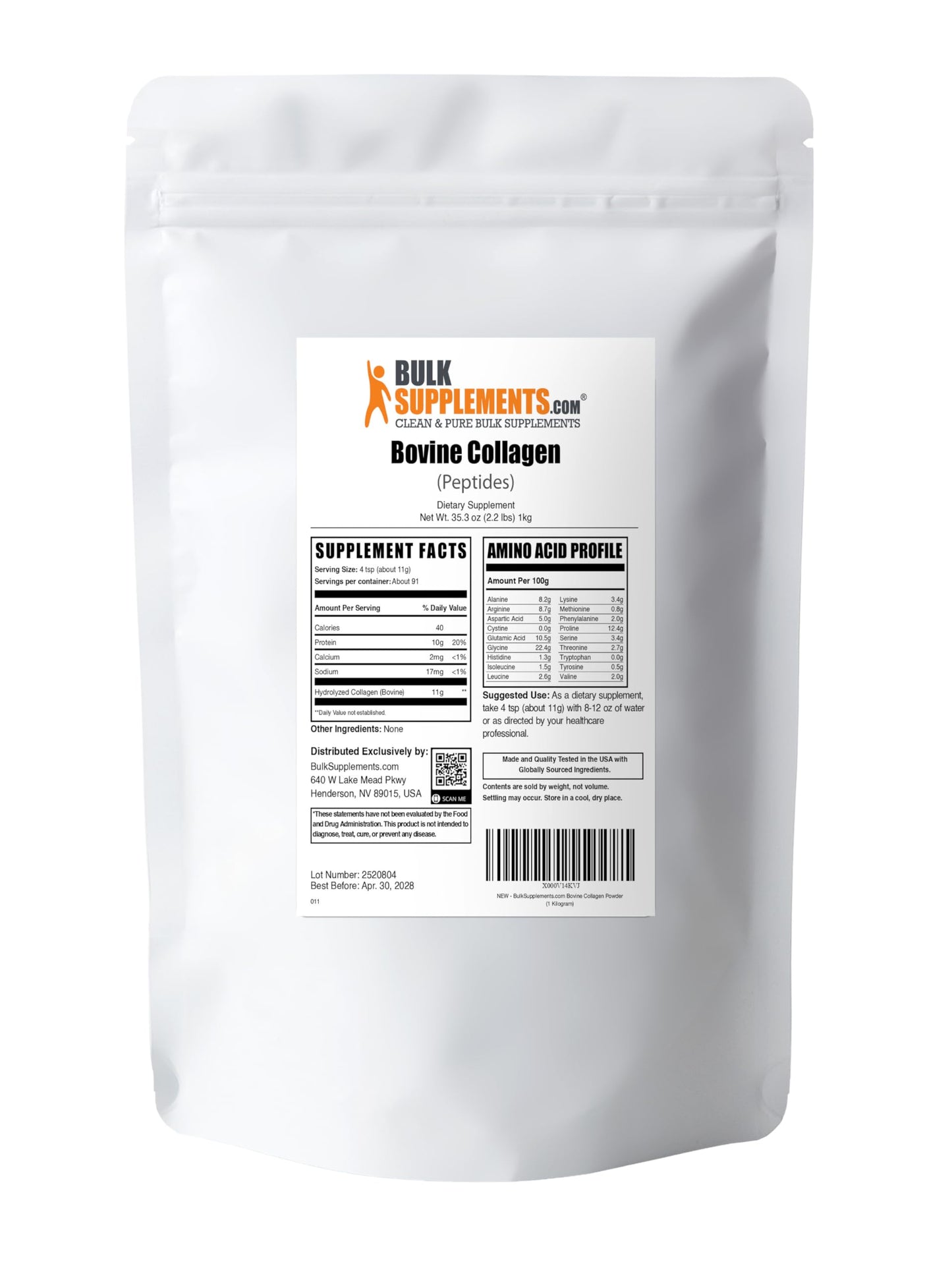 BulkSupplements Collagen Peptides Powder 35.27