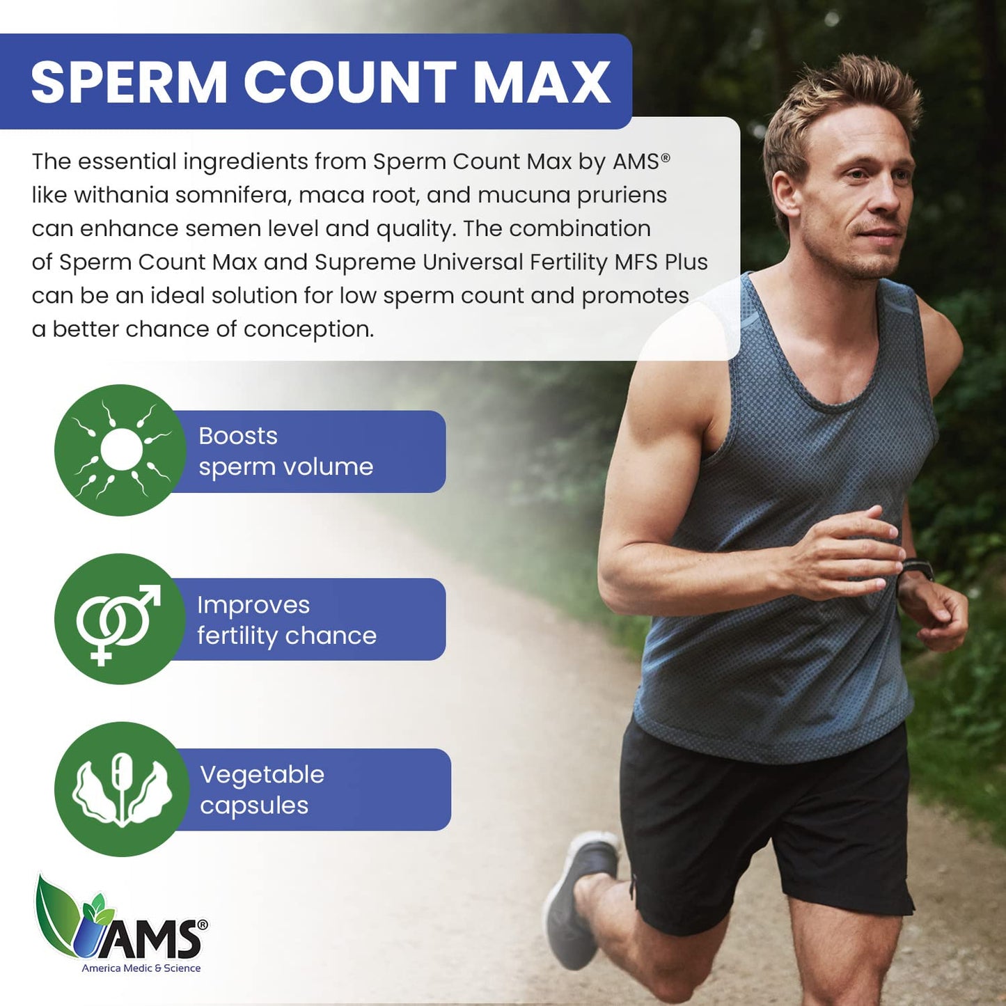 America Medic & Science Sperm Count Max Capsule 60 Count