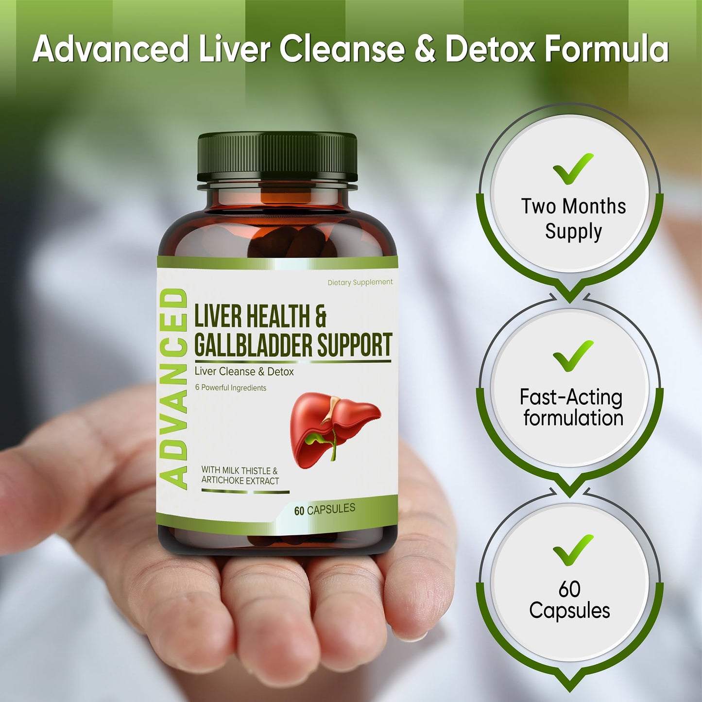 NutraPro Liver Health Formula & Gallbladder Support Capsules, 60 Capsules