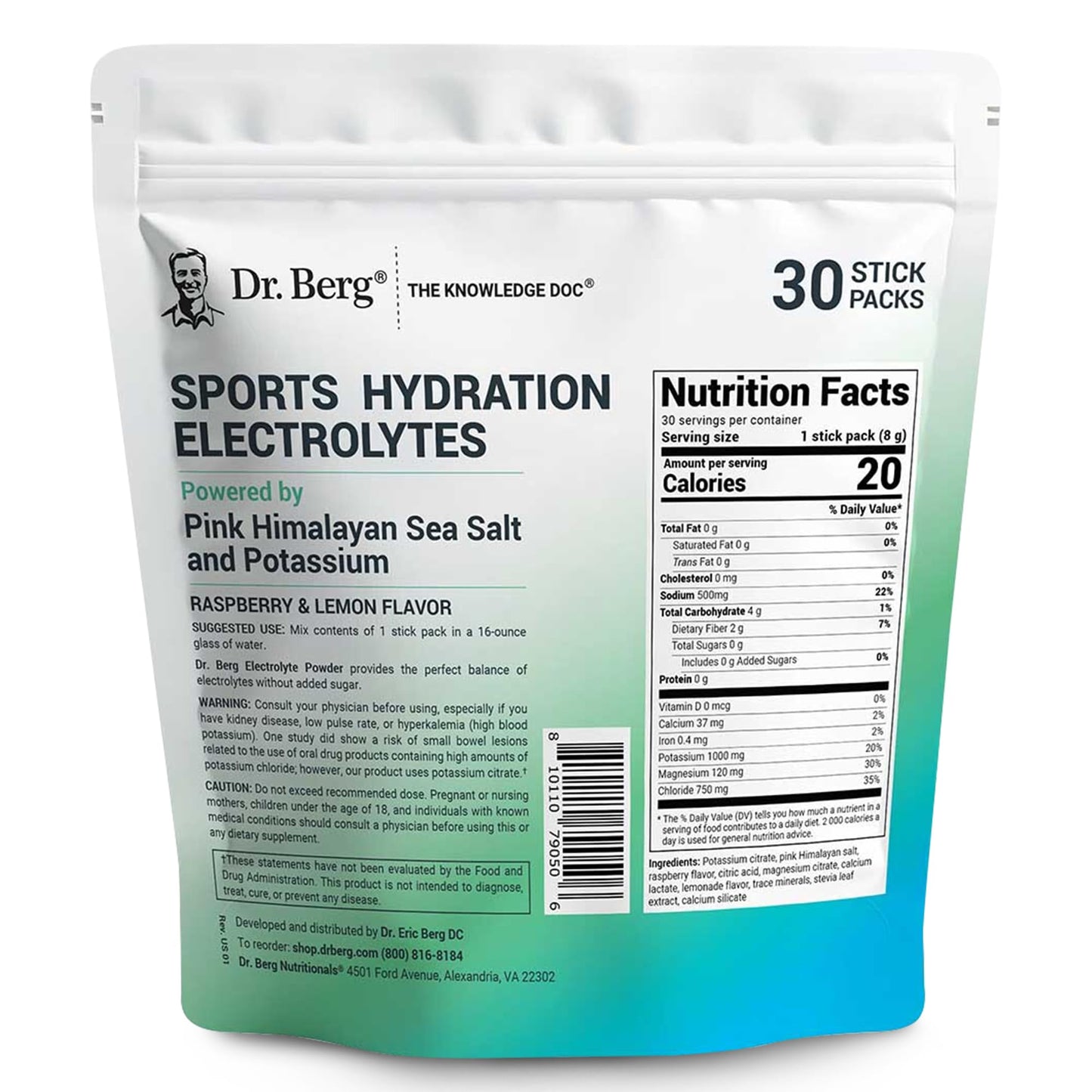 Dr. Berg Nutritionals Sports Hydration Electrolytes Powder, 8.47 Ounce