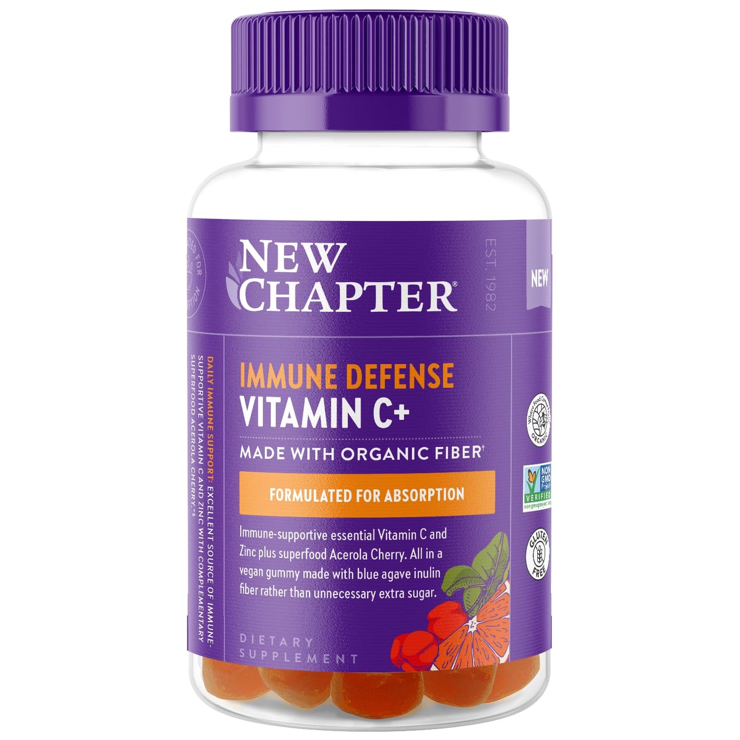 New Chapter Vitamin C+ Gummies, Citrus Flavored, Gummy 60