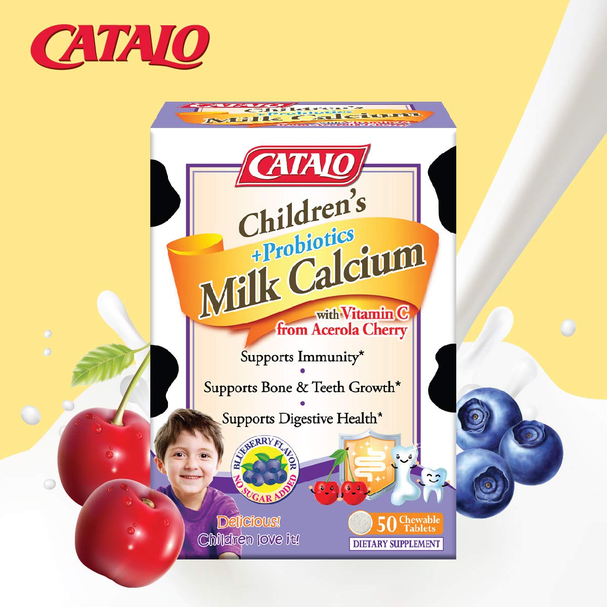CATALO Toddler Formula Milk Calcium Chewable Tablets, 50 Count