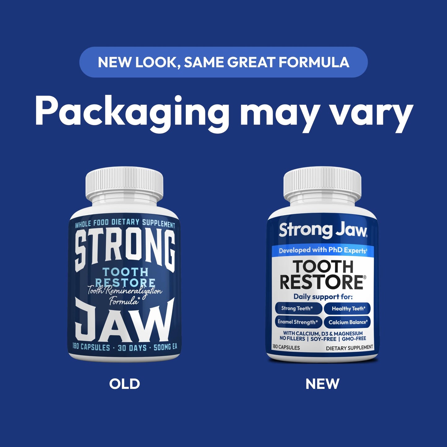 Strong Jaw Tooth Restore for Adults with Remineralizing Gum Support 180 Capsules