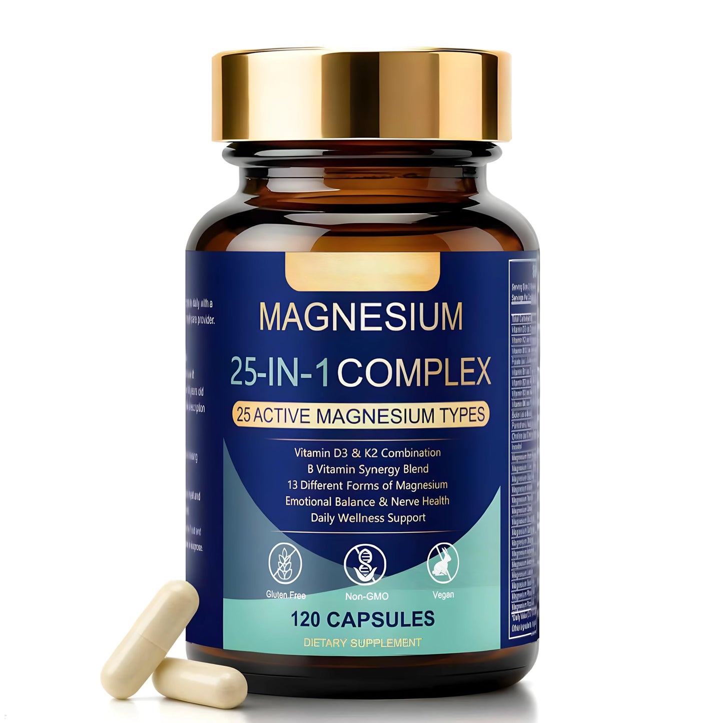 SERSANVE Magnesium Complex with Ashwagandha Magnesium Glycinate Capsules, 120 Count