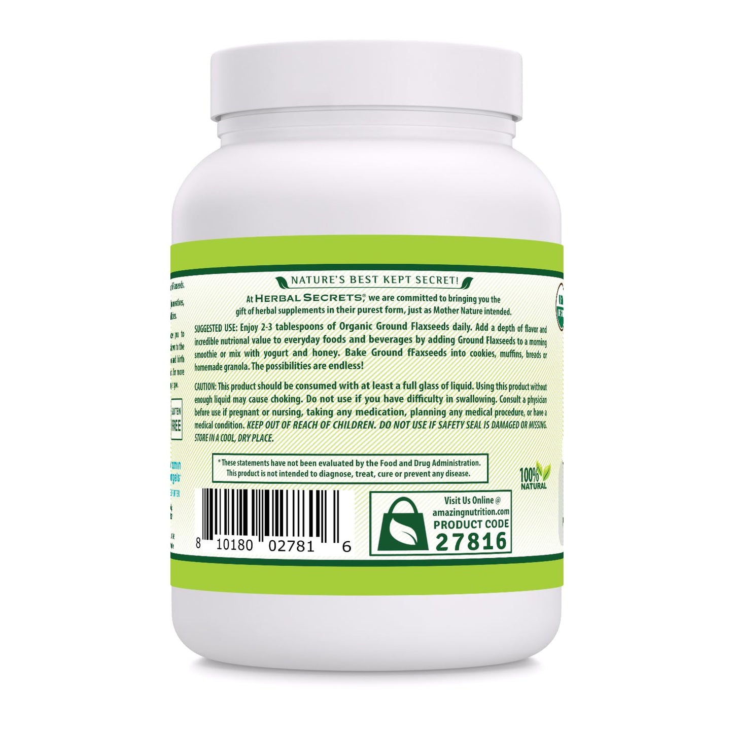 Herbal Secrets Ground Flaxseeds Powder 32 Ounce (Pack of 1)