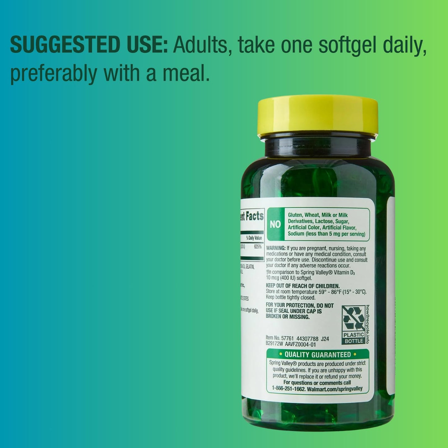 Generic Vitamin D3 125 mcg (5,000 IU) Bone & Immune Health Softgels 250