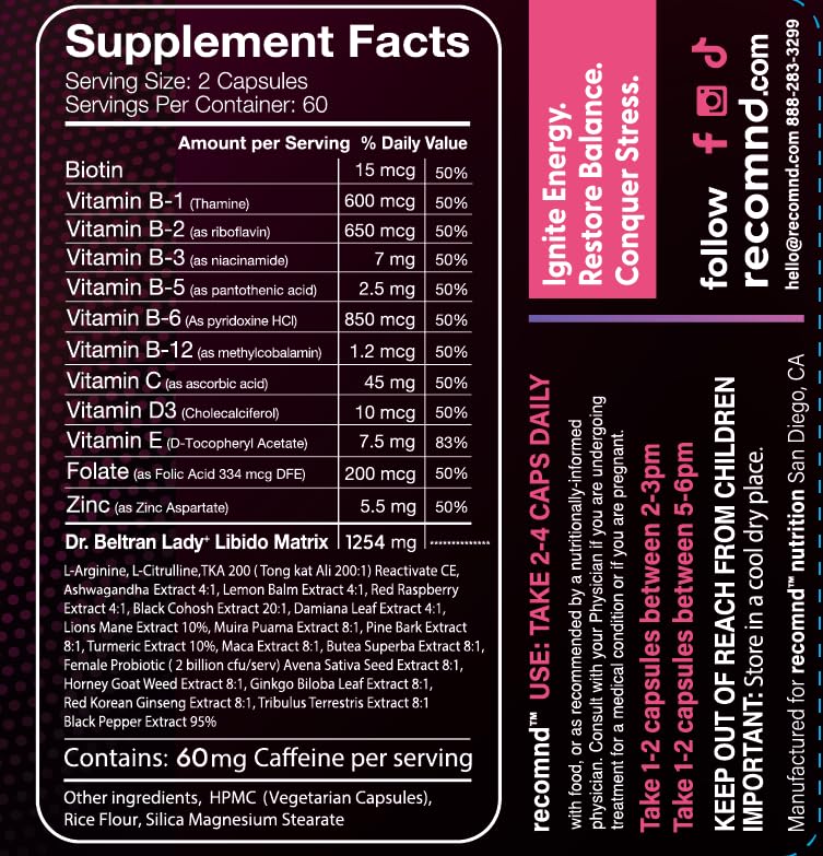 recomnd Lady+ Formula Multivitamin for Women 120 Capsules