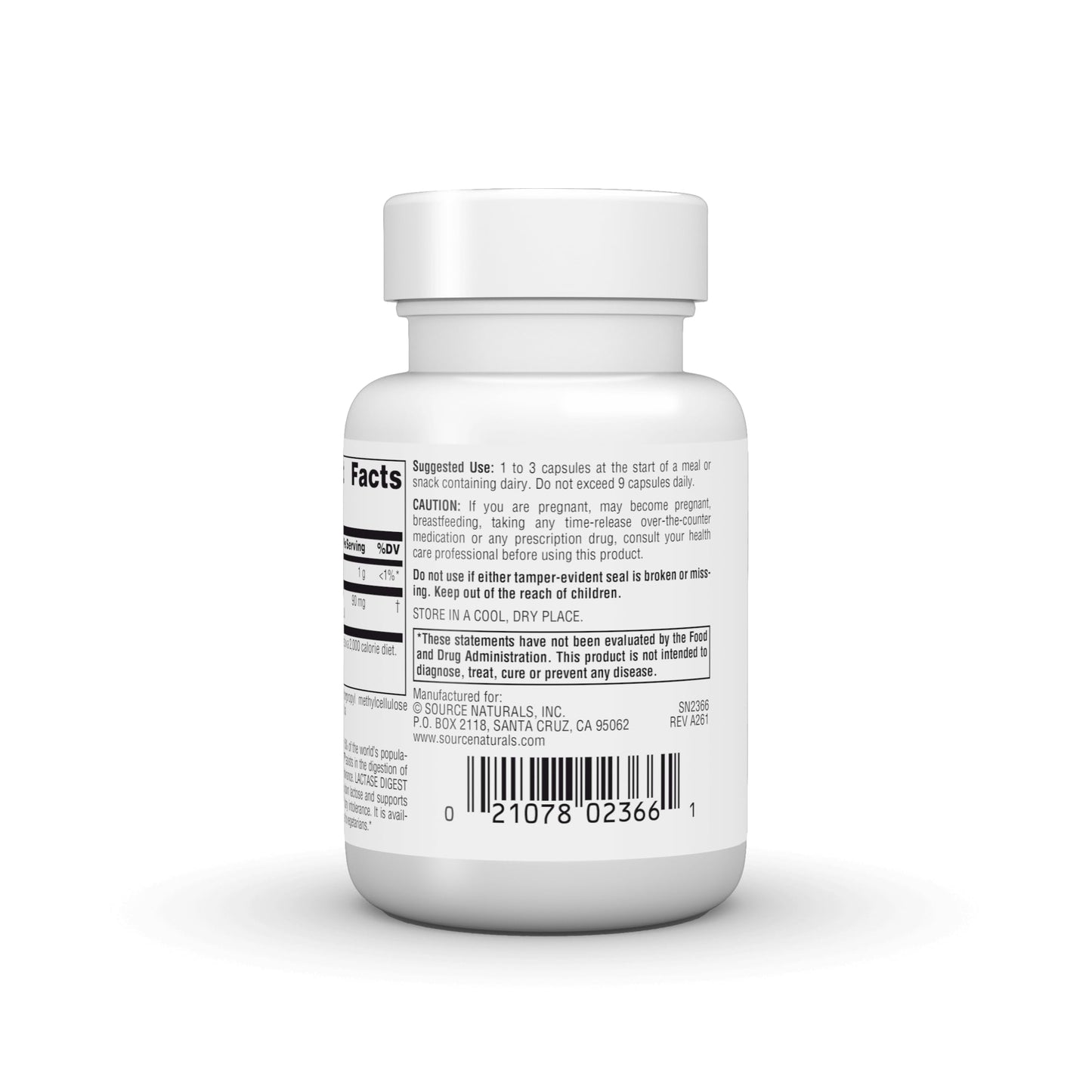 Source Naturals Lactase Digest for Lactose Intolerance Capsule, 45 Count