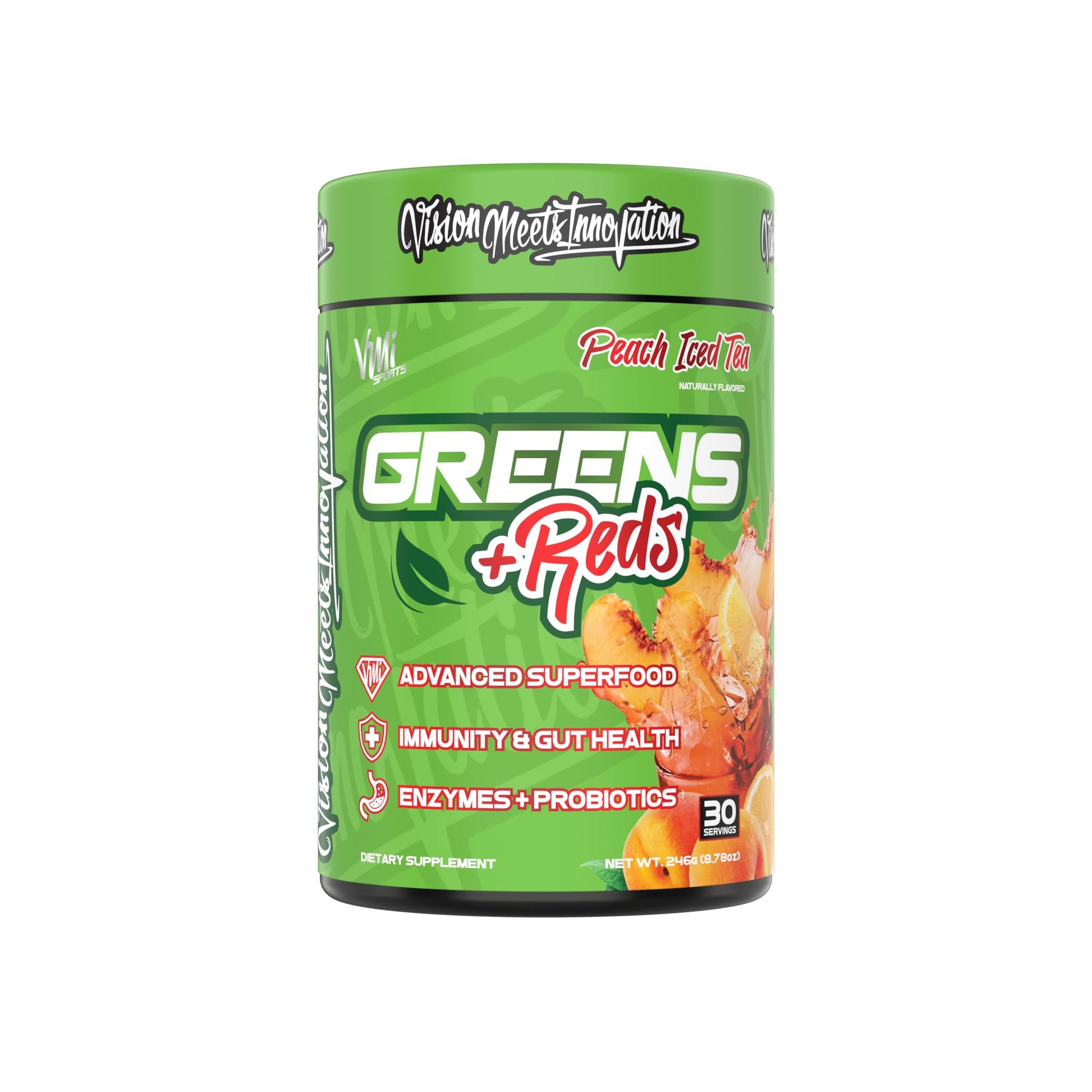VMI Sports Greens + Reds Advanced Superfood Immunity and Gut Health Powder, 8.68 Ounce