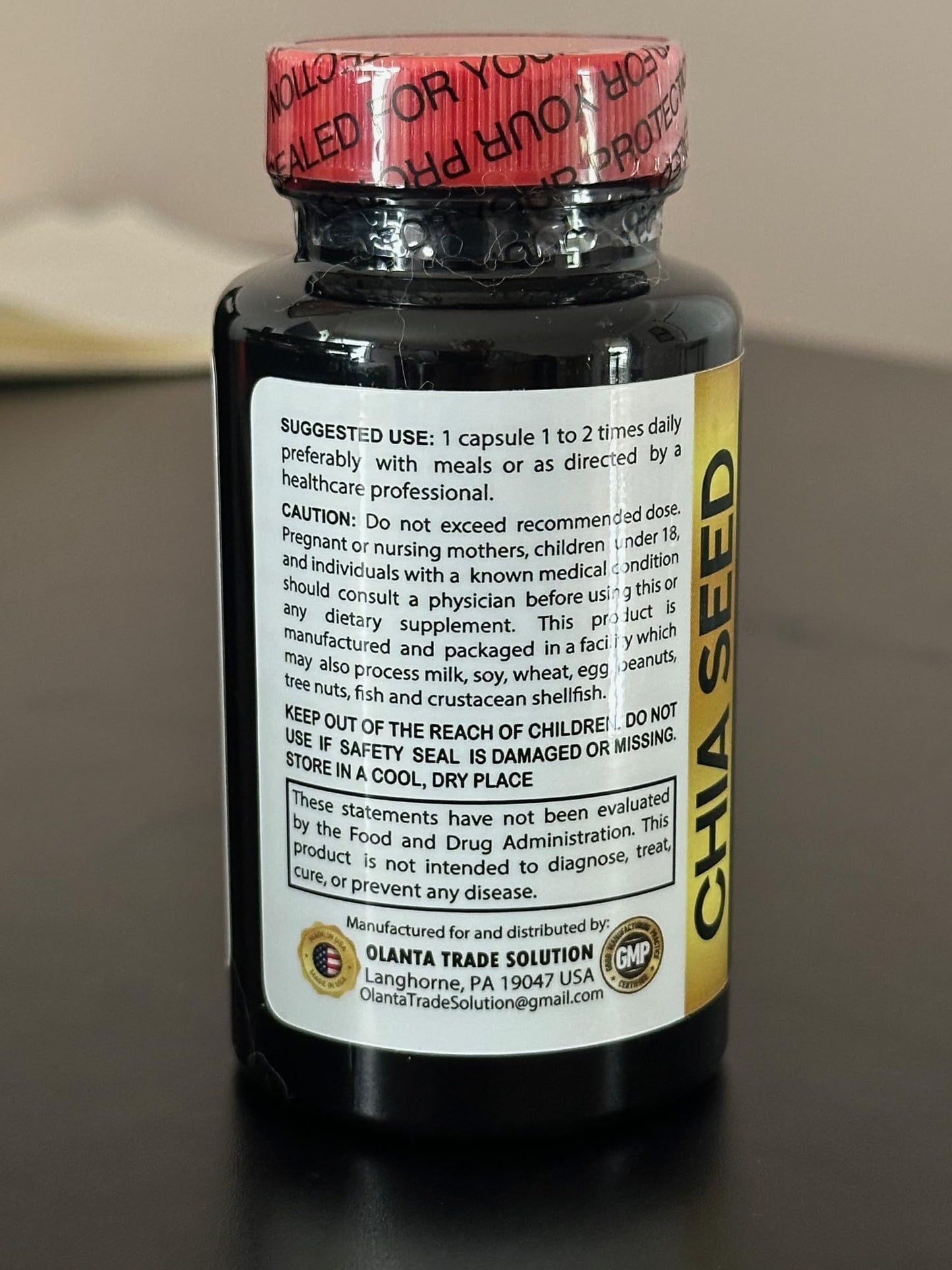 OLANTA TRADE SOLUTION Chia Seed Supplement Capsule 60 Capsules