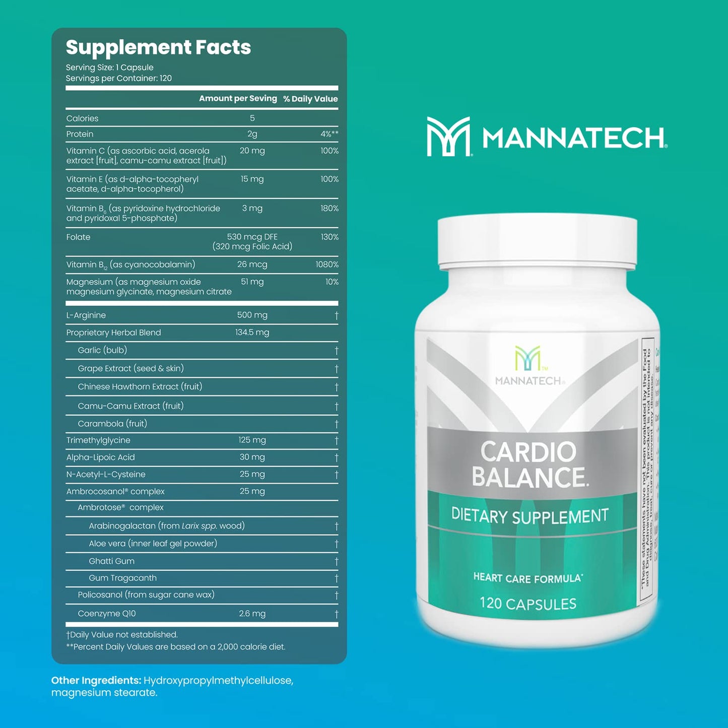 Mannatech CardioBALANCE Capsules, 120 Count