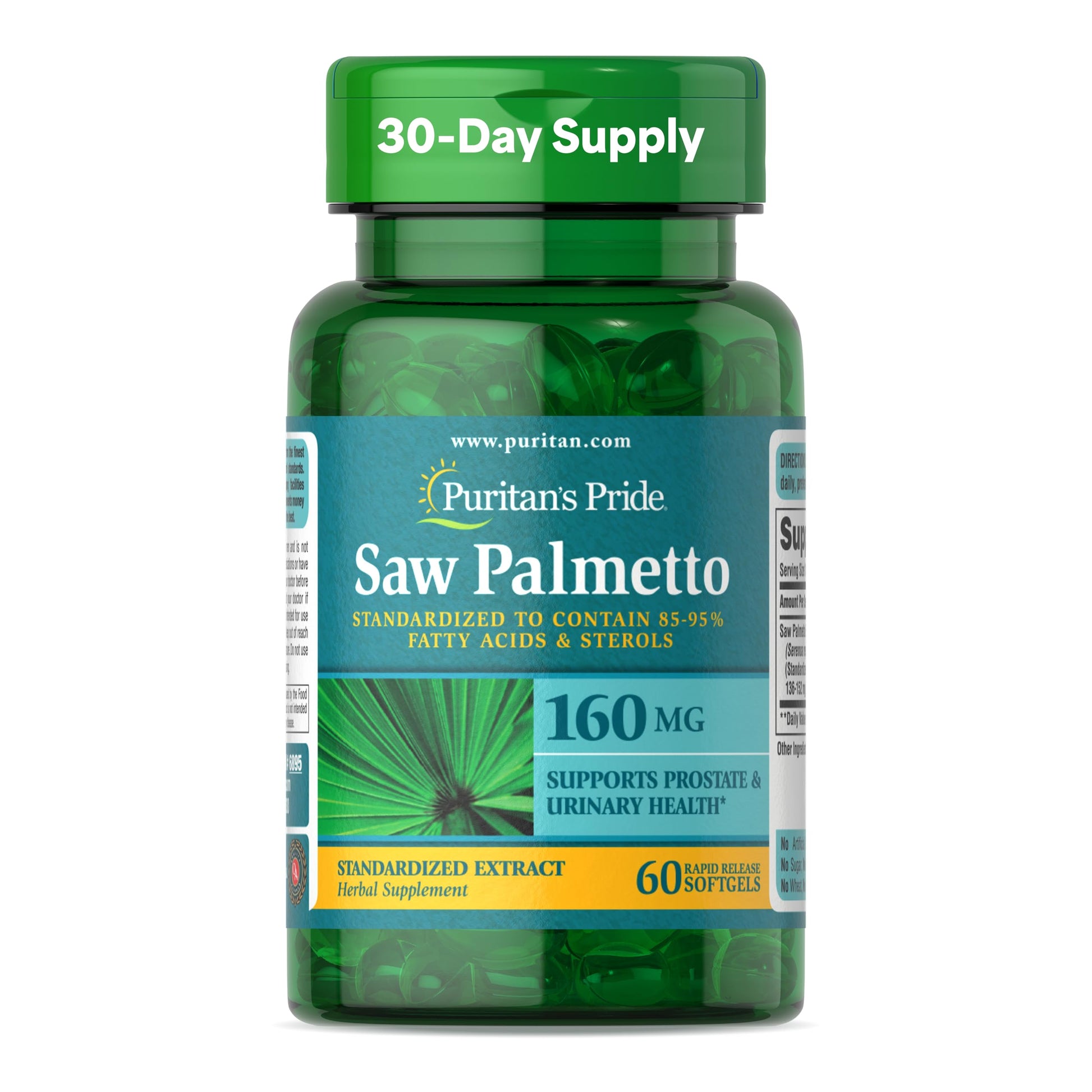 Puritan's Pride Saw Palmetto Extract 160mg Softgels 60 Count