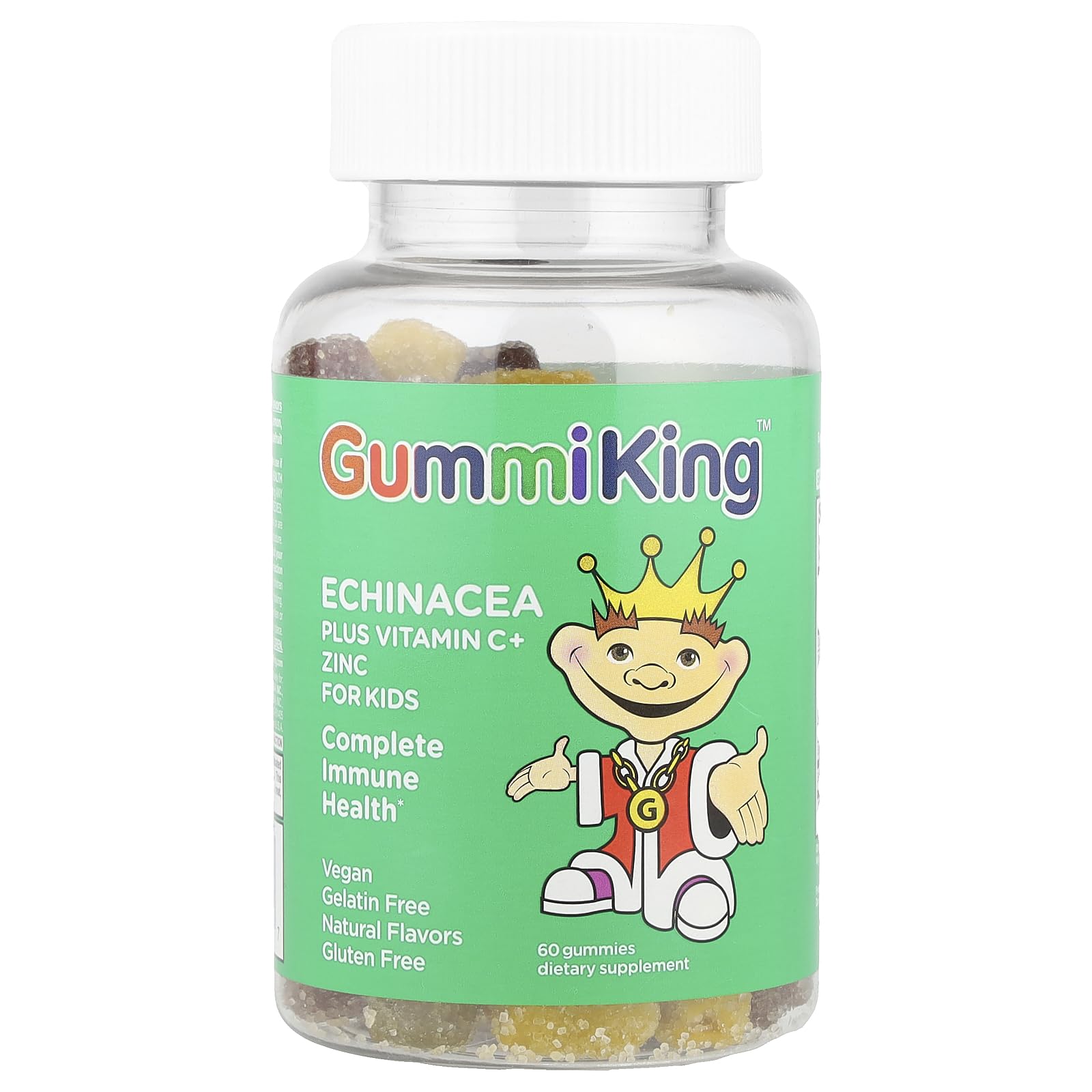 Gummi King Echinacea Plus Vitamin-C Zinc Supplement Gummy, 60 Count