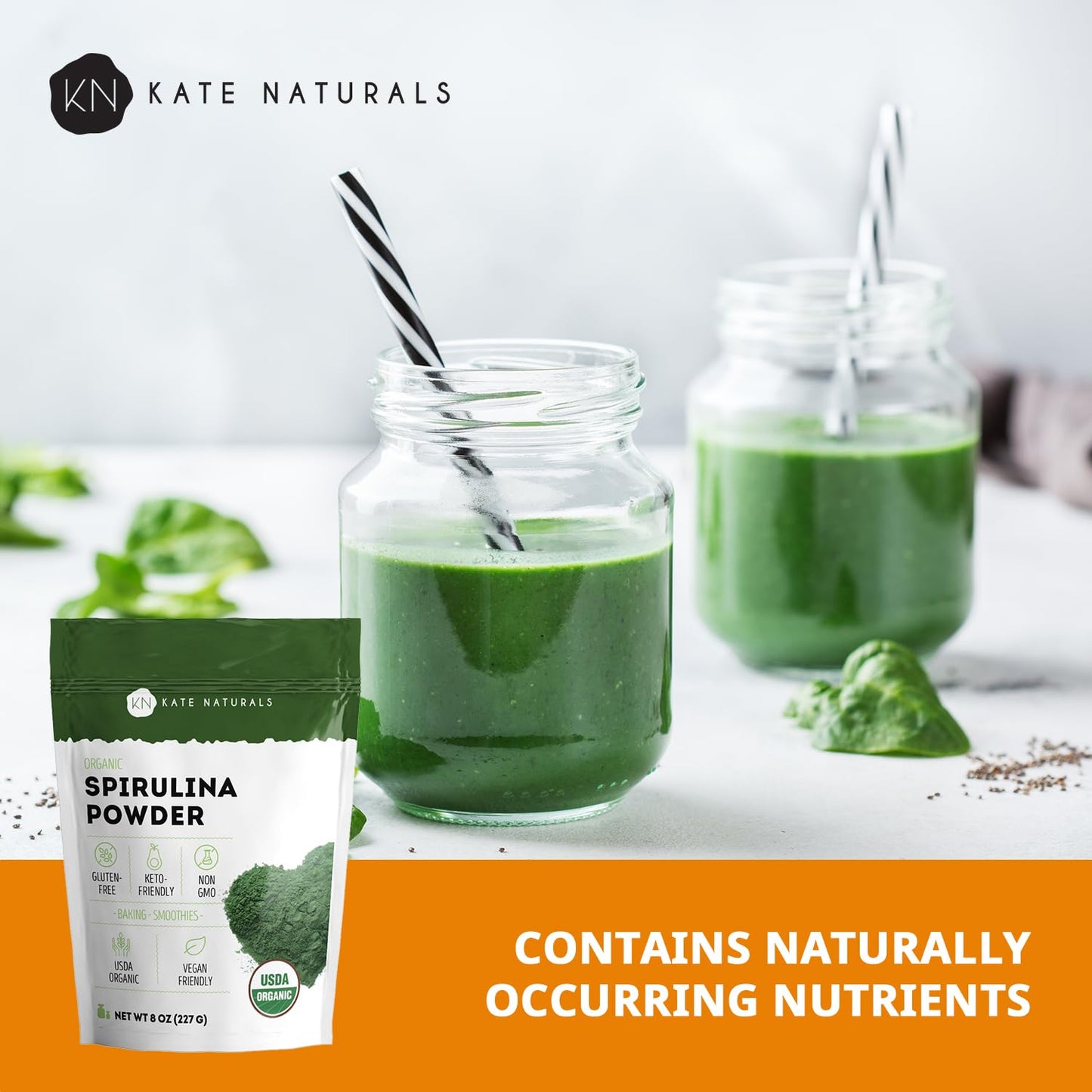 Kate Naturals Organic Spirulina Powder 8 oz