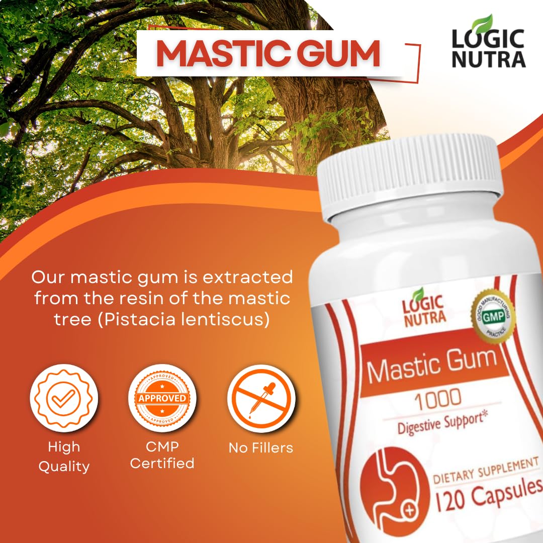 Logic Nutra Mastic Gum Capsules, 120 Capsules