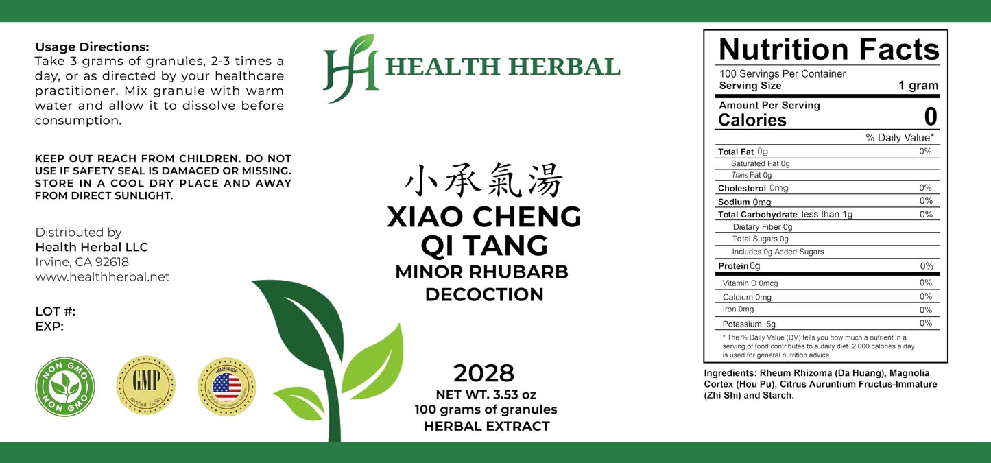 Health Herbal HH2028 Xiao Cheng Qi Tang/Minor Rhubarb Decoction Granule Powder 3.53 Ounce